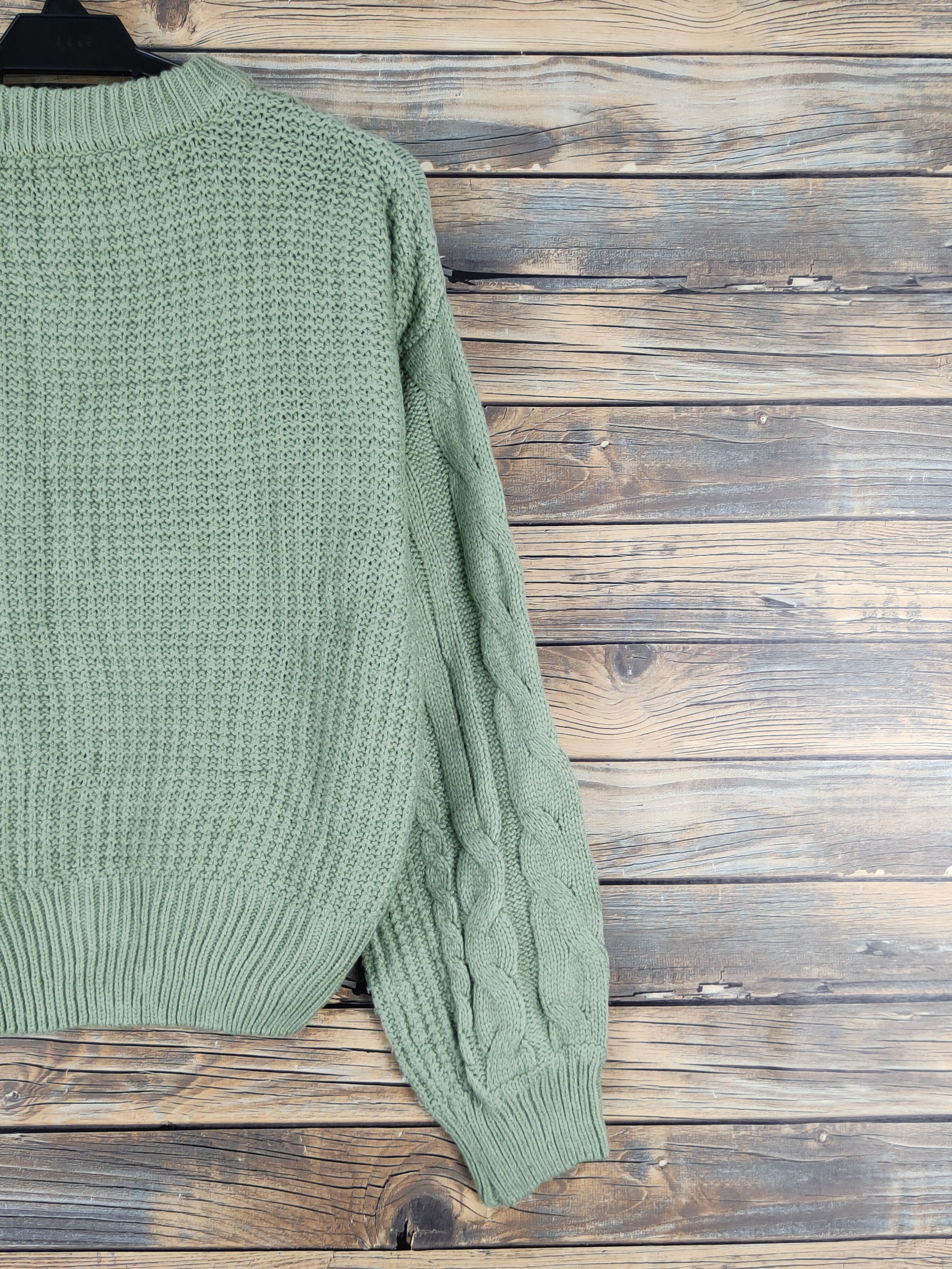 Aran Isles Knitwear × Japanese Brand × Vintage Ray Cassin Green cable Knitwear Cardigan #W1152 Size M / US 6-8 / IT 42-44 - 9 Thumbnail