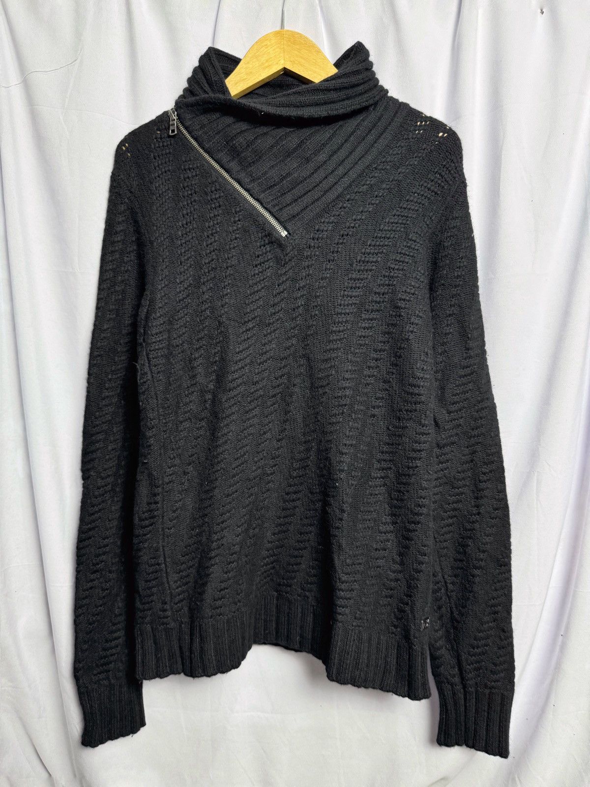 Armani Exchange Archived Knit Sweater Aysmmetrical Zipper Armani Exchange Size US M / EU 48-50 / 2 - 1 Thumbnail