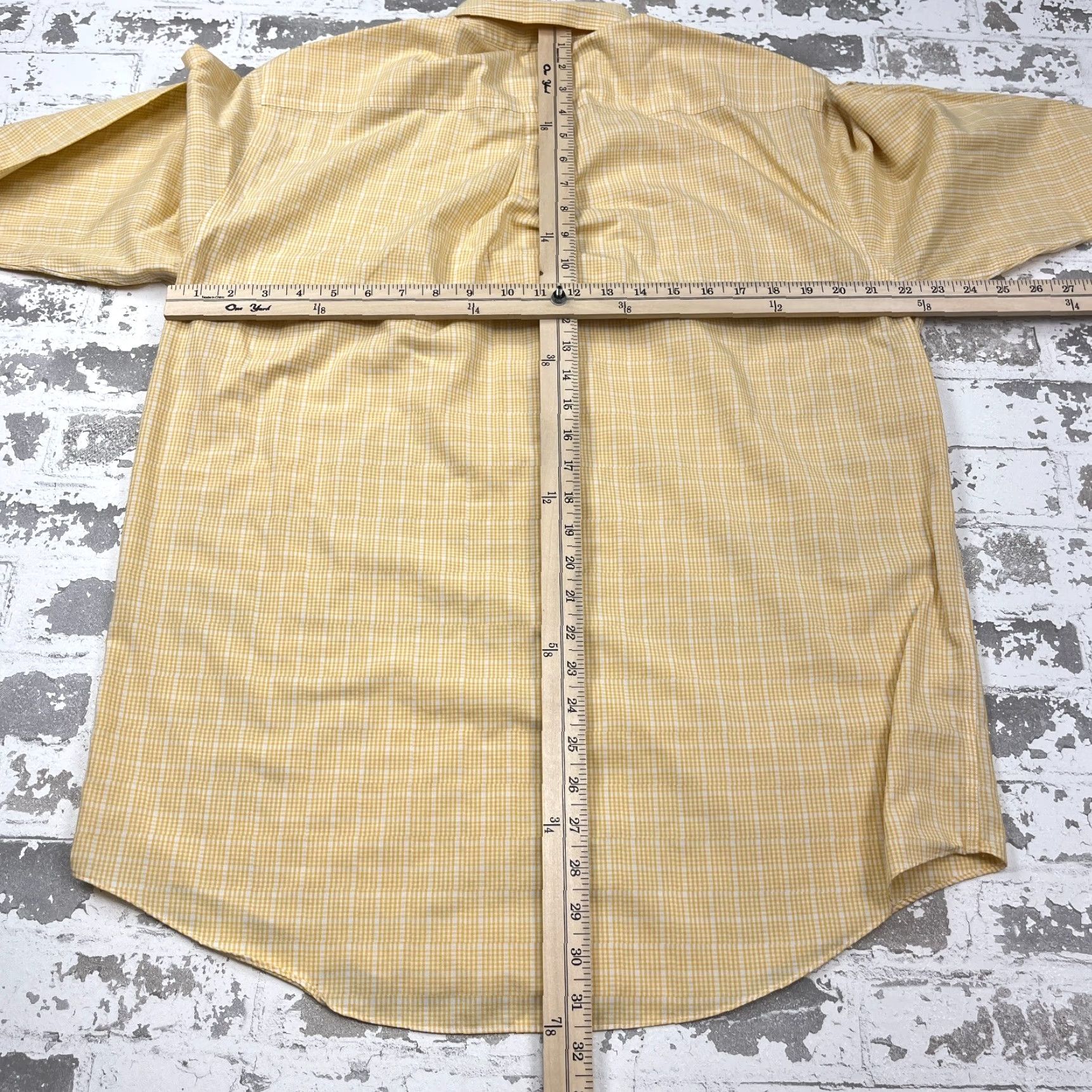 Brooks Brothers VINTAGE Brooks Brothers Shirt Men Medium Yellow Plaid Button-Up Dress Casual Modern Size 40R - 6 Thumbnail