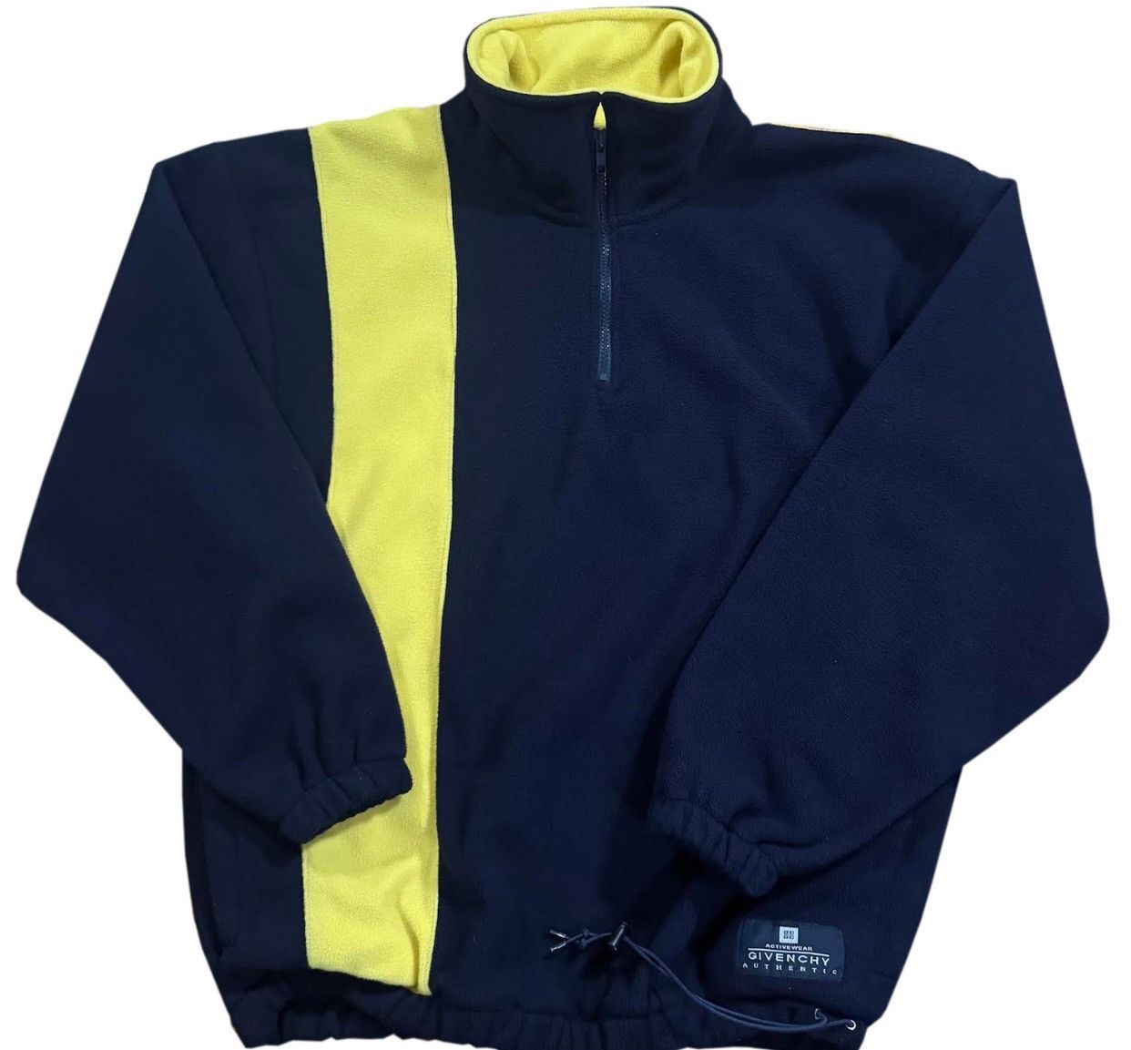 Givenchy Vintage Givenchy Navy Yellow Fleece 1/2 Zip Pullover Size L Size US L / EU 52-54 / 3 - 1 Thumbnail