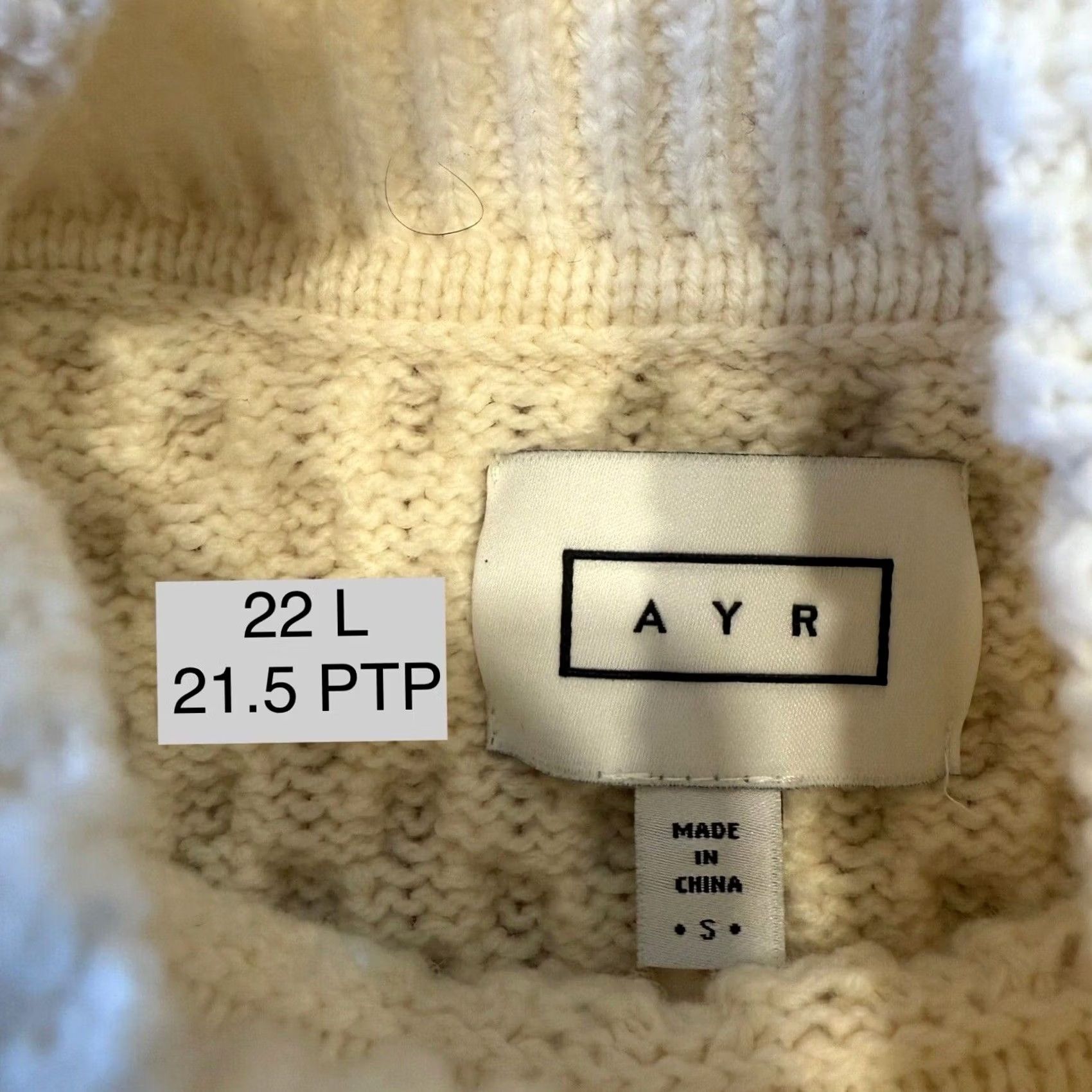 AYR AYR Sweater Women's S Ivory Wool Glam Boho Party Outdoors Size S / US 4 / IT 40 - 7 Thumbnail