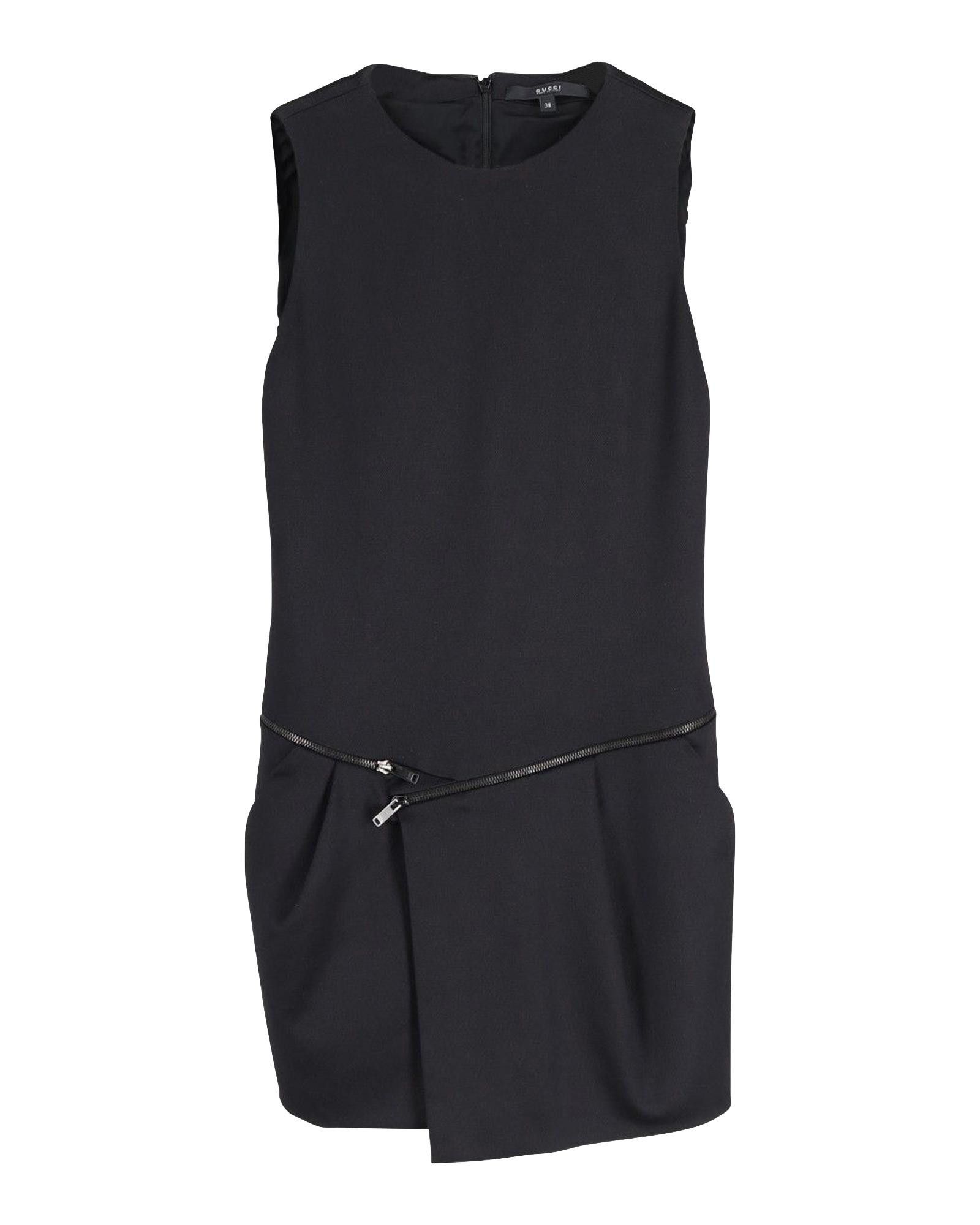 image of Silk Zipper Detail Mini Dress In Black By Gucci, Women's (Size Small)