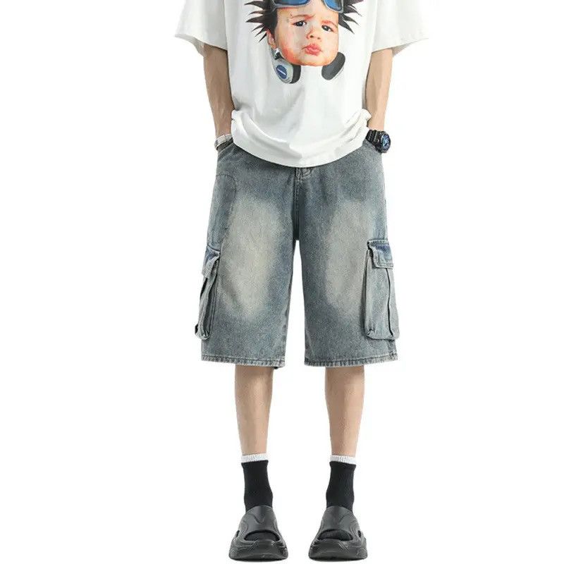 Japanese Brand × Jean Retro straight tube loose pocket denim shorts Size US 32 / EU 48 - 5 Thumbnail
