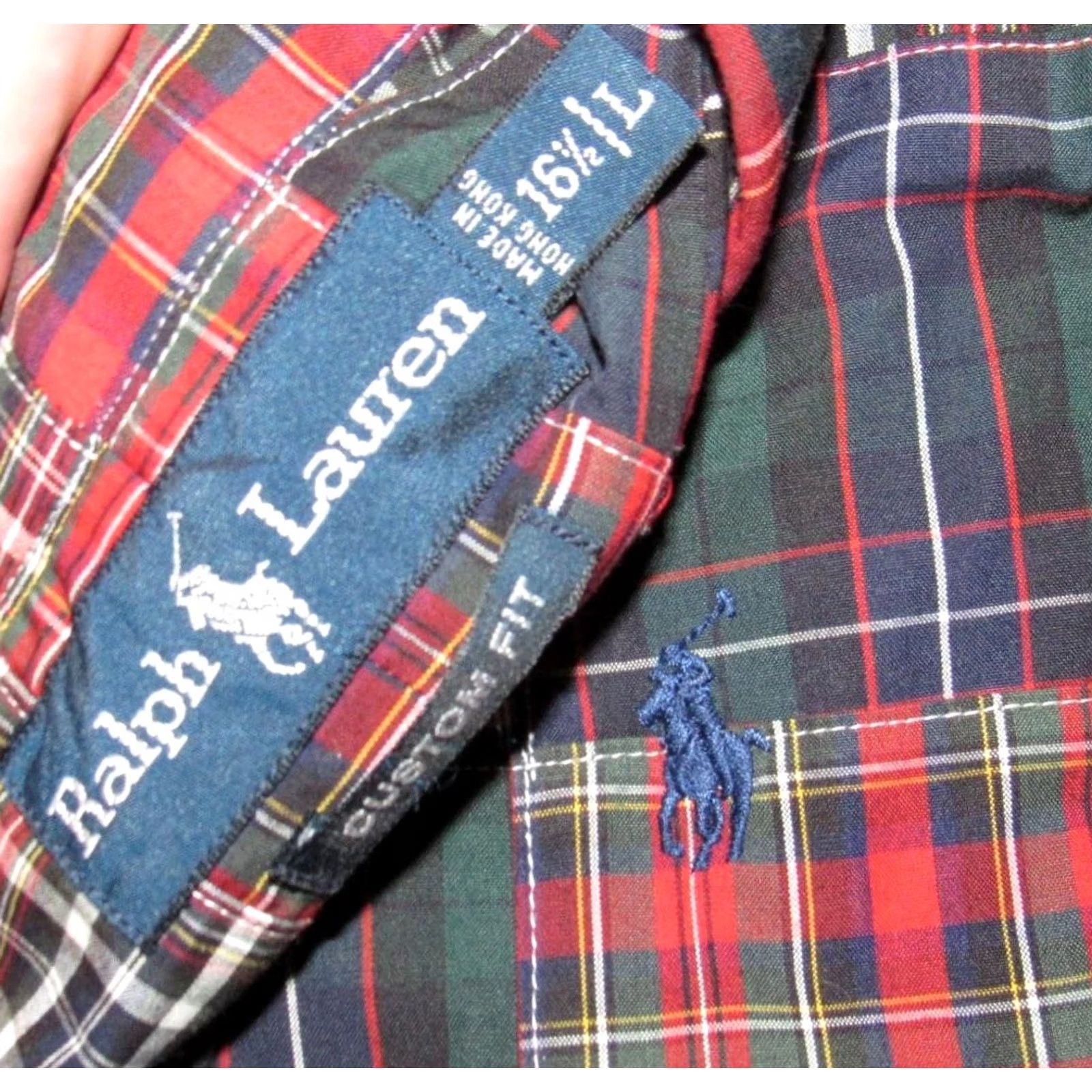 Ralph Lauren Vtg Polo Ralph Lauren Long Sleeve Patchwork Button Down Shirt Custom Fit Large Mens Dark Multicolor Size US L / EU 52-54 / 3 - 3 Thumbnail