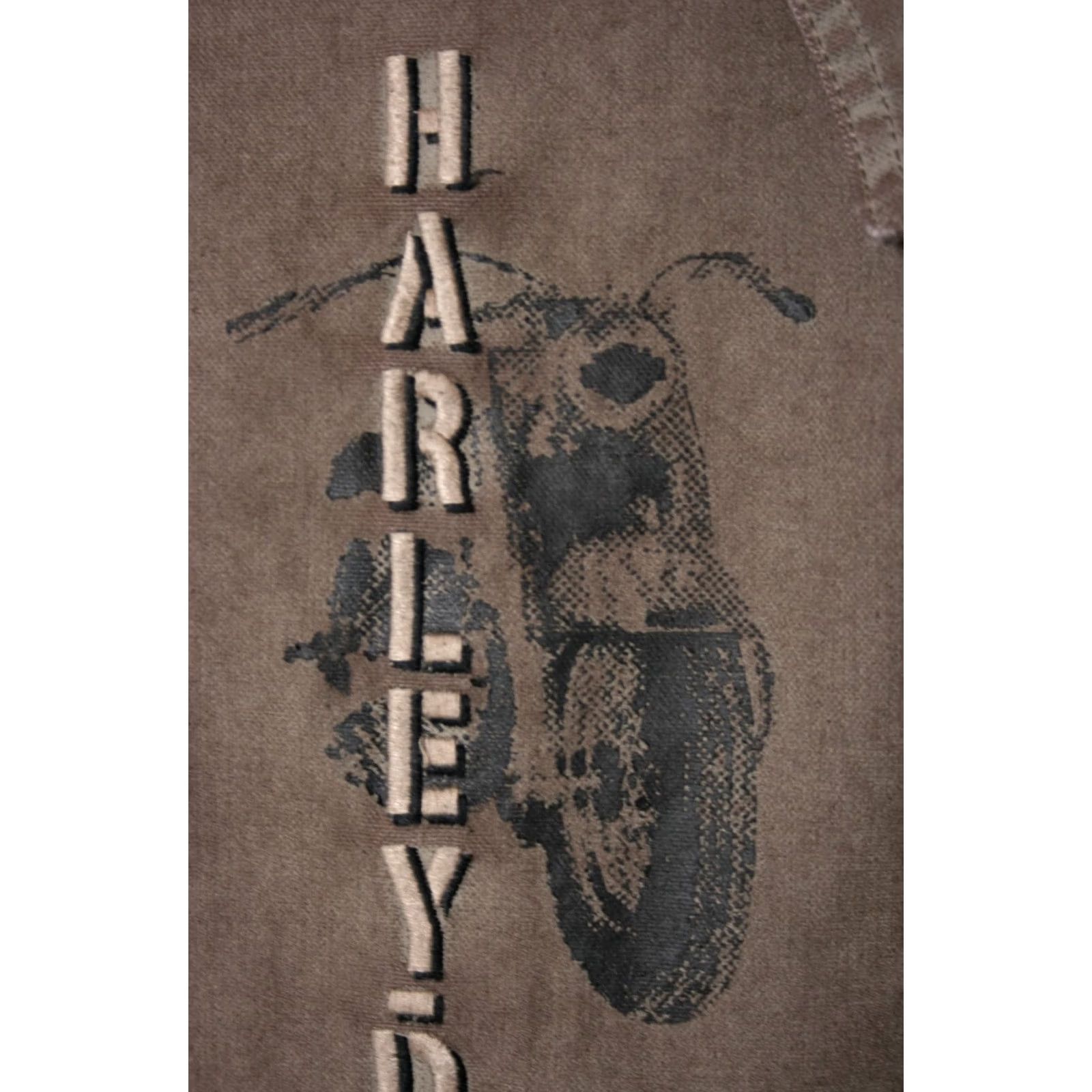 Harley Davidson VINTAGE Harley-Davidson Waxed Cotton Embroidered Graphic Button-Up Shirt Sz. L Men Brown Cotton Long Sleeve Button-Up Vintage 90s? Size US L / EU 52-54 / 3 - 3 Thumbnail