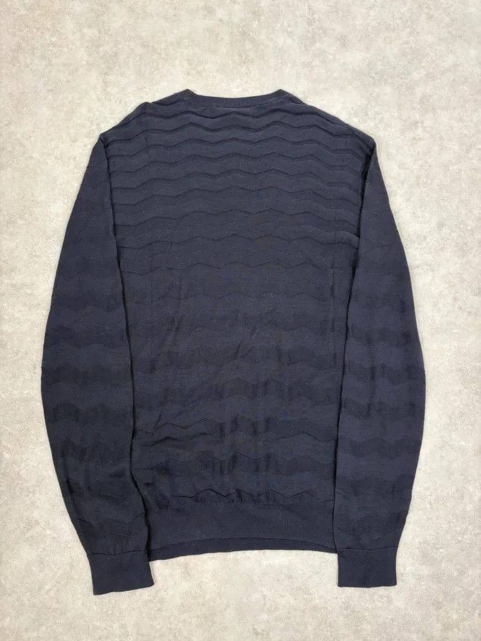 Emporio Armani AW2019 Emporio Armani Navy Zigzag Classy Sweater Size US M / EU 48-50 / 2 - 6 Thumbnail