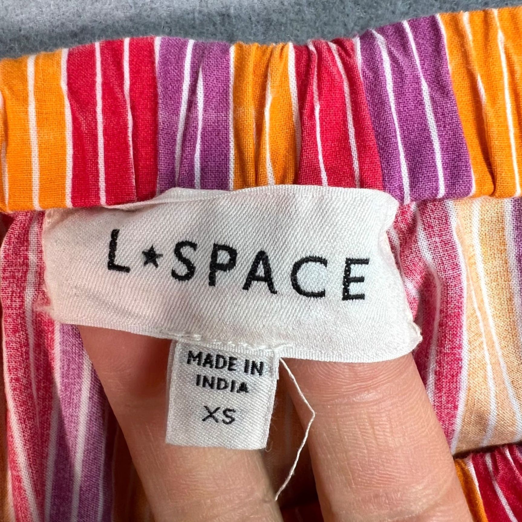 Vintage L*Space Womens XS Striped Cotton Lounge Shorts Drawstring Size 26" / US 2 / IT 38 - 3 Thumbnail