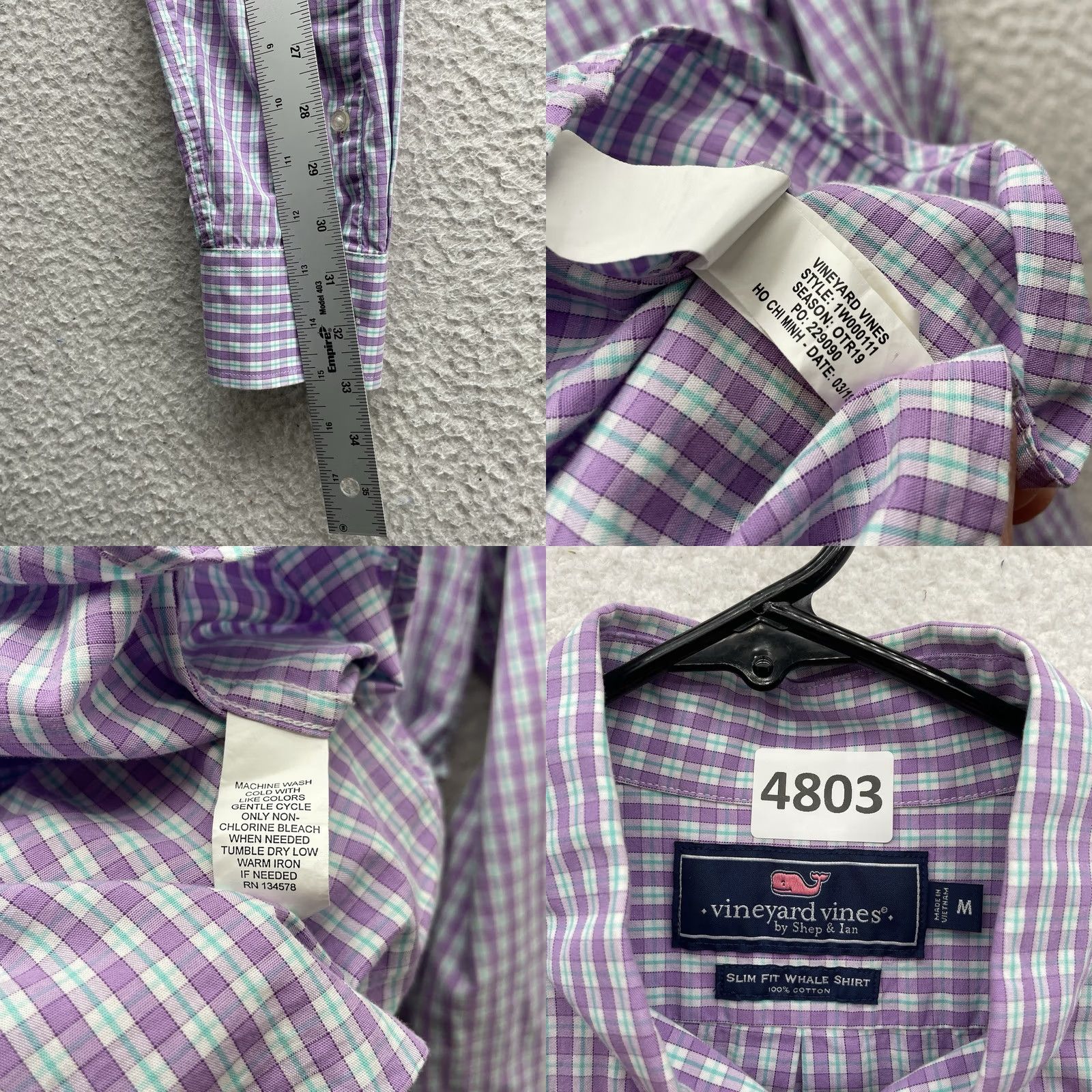 Vineyard Vines Vineyard Vines Whale Shirt Mens M Slim Plaid Check Button-Up Christmas? Size US M / EU 48-50 / 2 - 8 Thumbnail