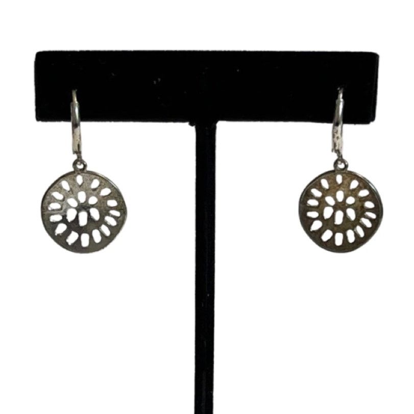 Other Sand Dollar Medallion Silver Statement Necklace Earrings Set Size ONE SIZE - 9 Thumbnail