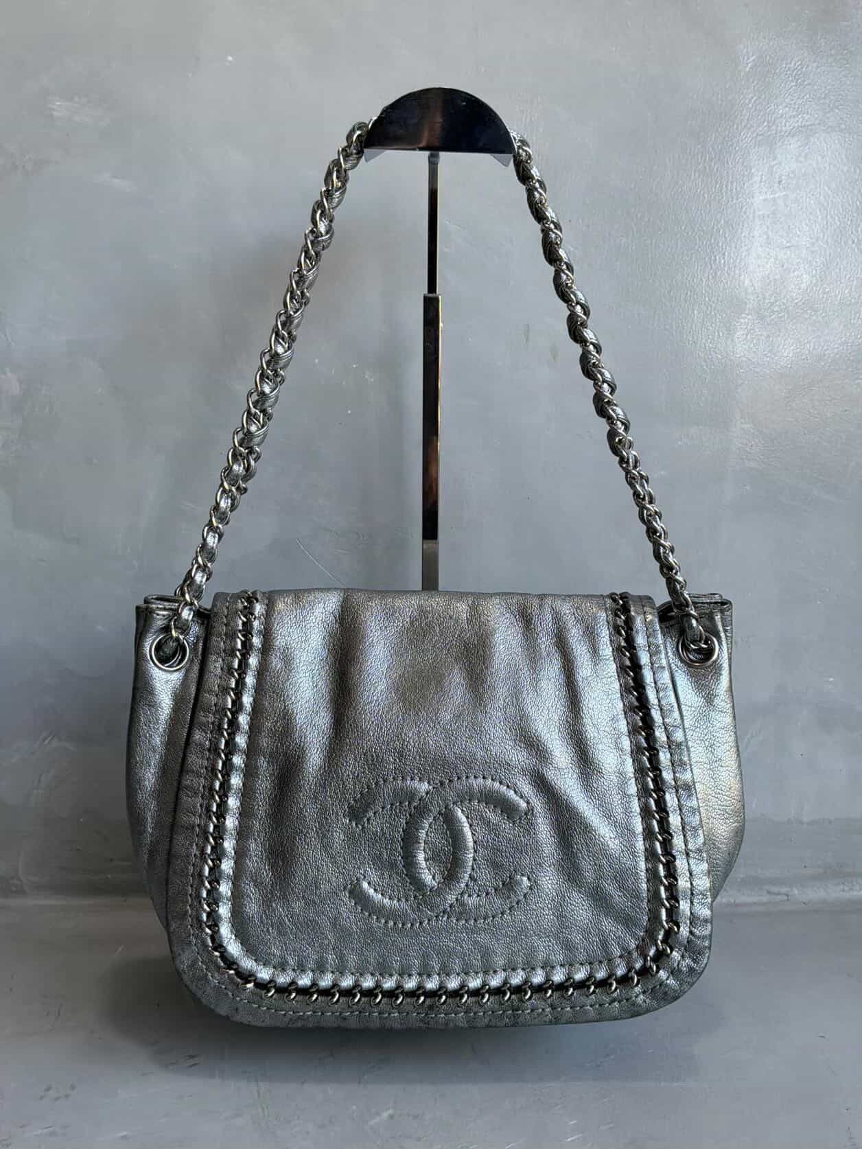 Chanel 2006 Chanel - Metallic Silver - Accordion Flap Chain Bag Size ONE SIZE - 2 Thumbnail