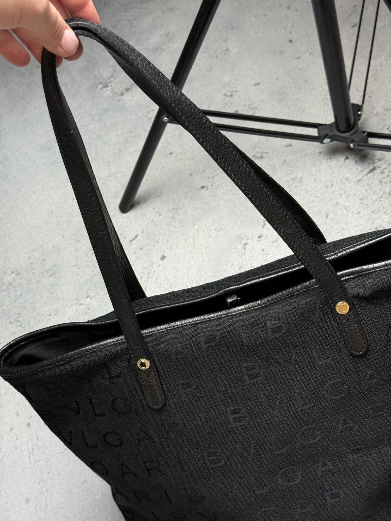 Bvlgari Bvlgari Black Monogram Handbag Tote Logomania Tote Bag y2k Size ONE SIZE - 16 Thumbnail