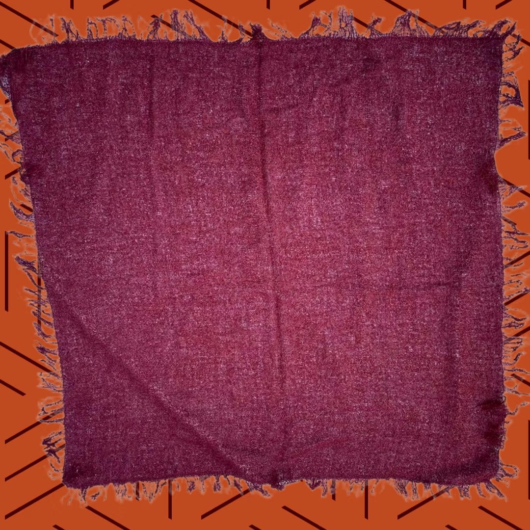 Vintage Baar & Beards Japan 100% Acrylic Scarf Burgundy Womens Boho Size ONE SIZE - 1 Thumbnail