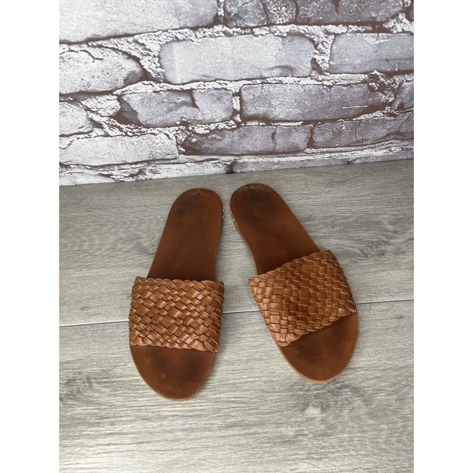 beek Beek Fairy Woven Brown Leather Weaves Flats Slides Sandals W Size US 8 / IT 38 - 1 Thumbnail