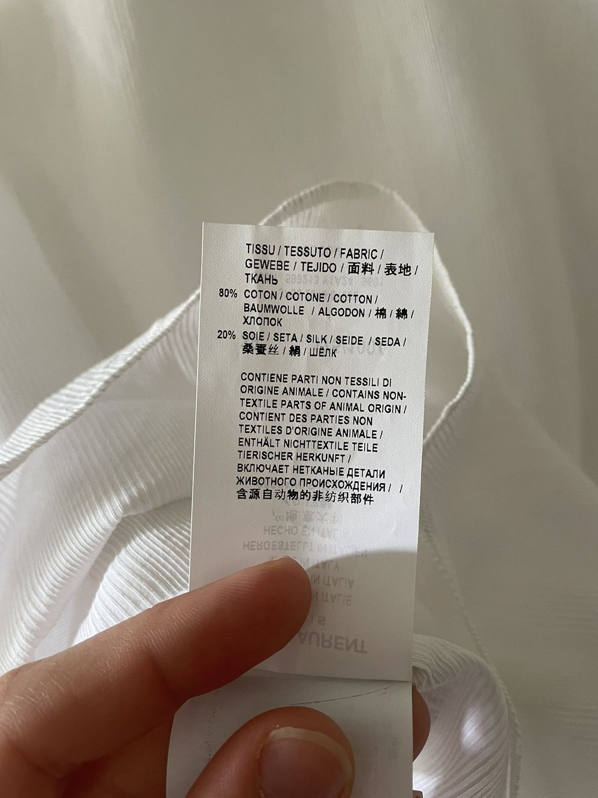 Saint Laurent Paris 2019 White Silk Ribbed Shirt Size US M / EU 48-50 / 2 - 11 Thumbnail