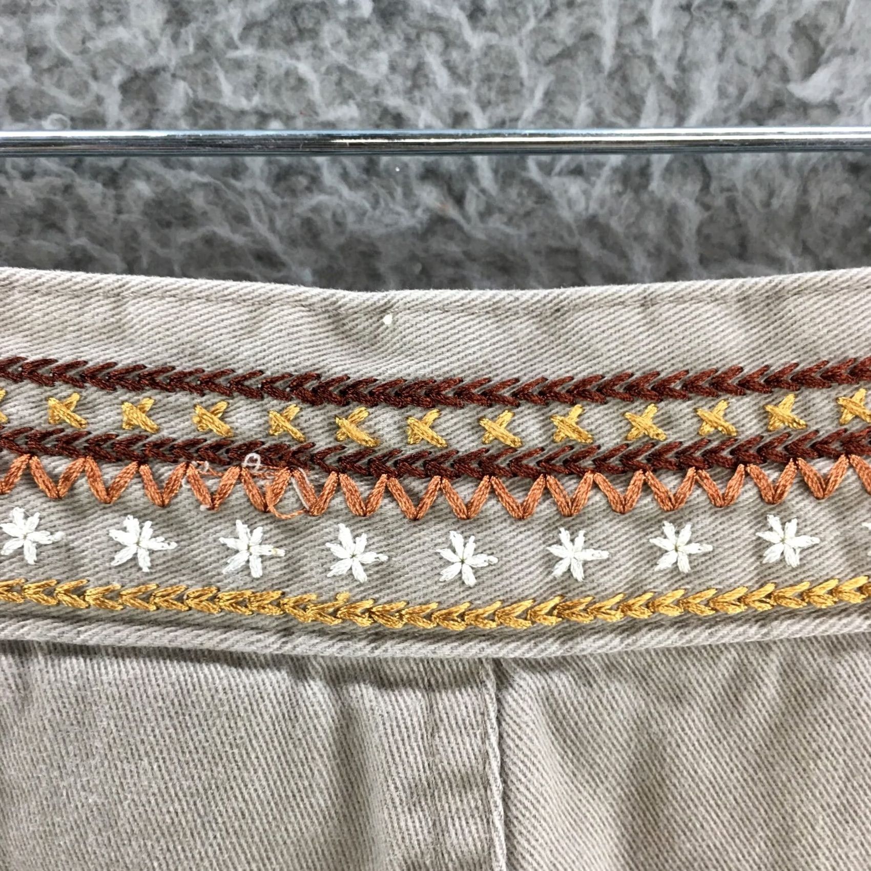 Vintage White Stag Skort Skirt Womens 11 Beige Cotton Zip Fly Button Casual Size 29" - 7 Thumbnail