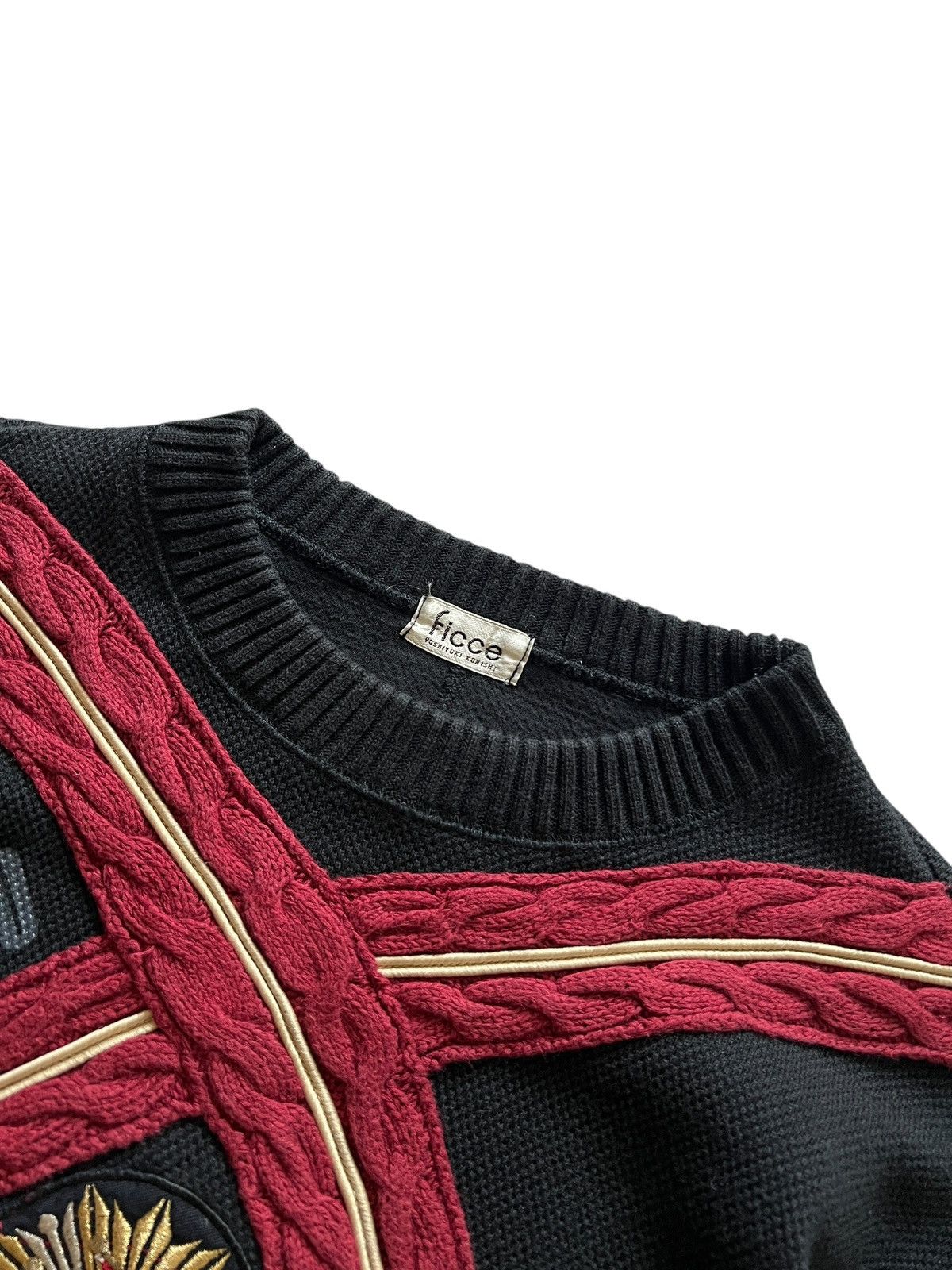 Yoshiyuki Konishi 1980s Ficce Yoshiyuki Konishi Cable Knit Sweater Size US L / EU 52-54 / 3 - 4 Thumbnail