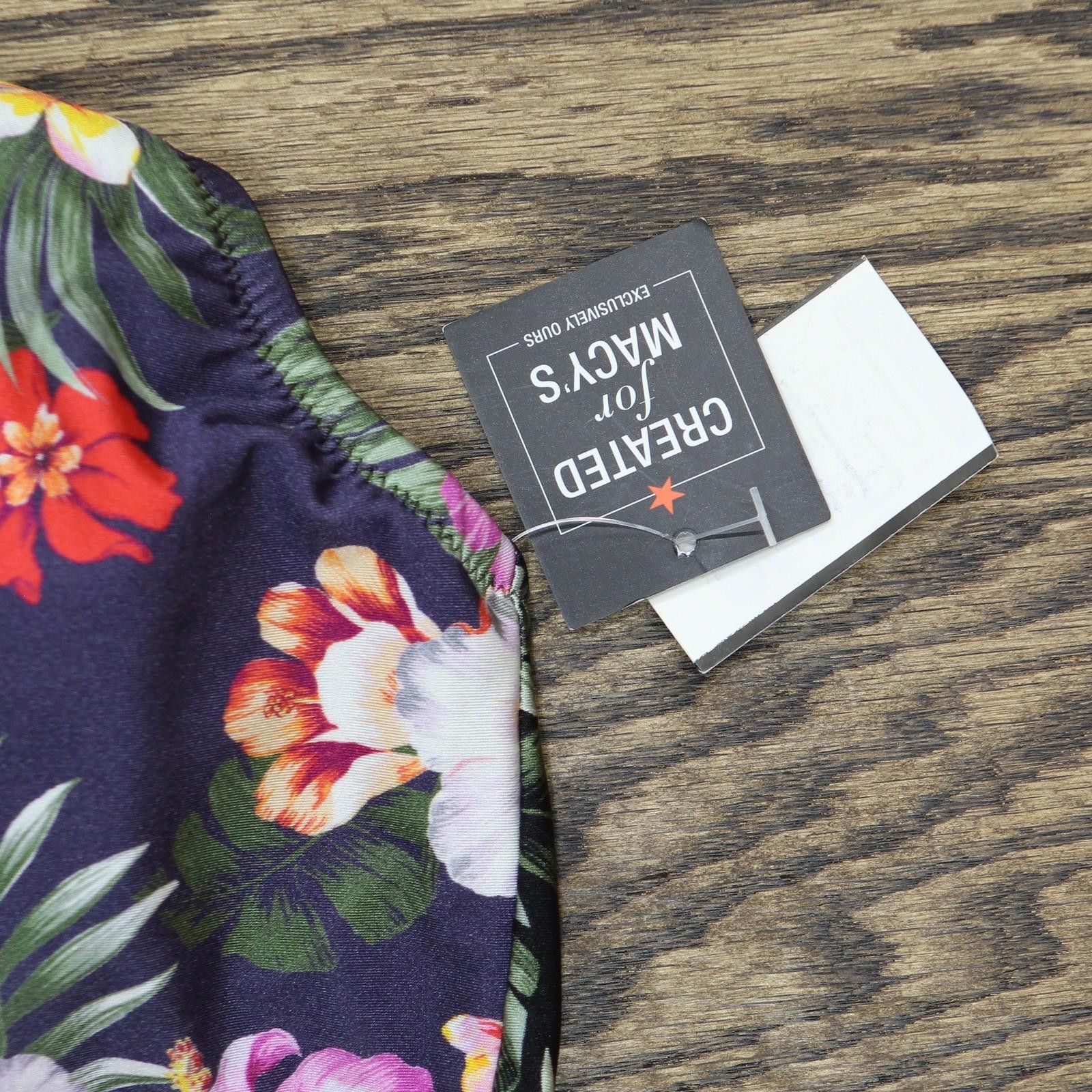 Bar III Nwt Bar Iii Printed Shirred Tankini Top Swim Multi Black Xl Size ONE SIZE - 4 Thumbnail