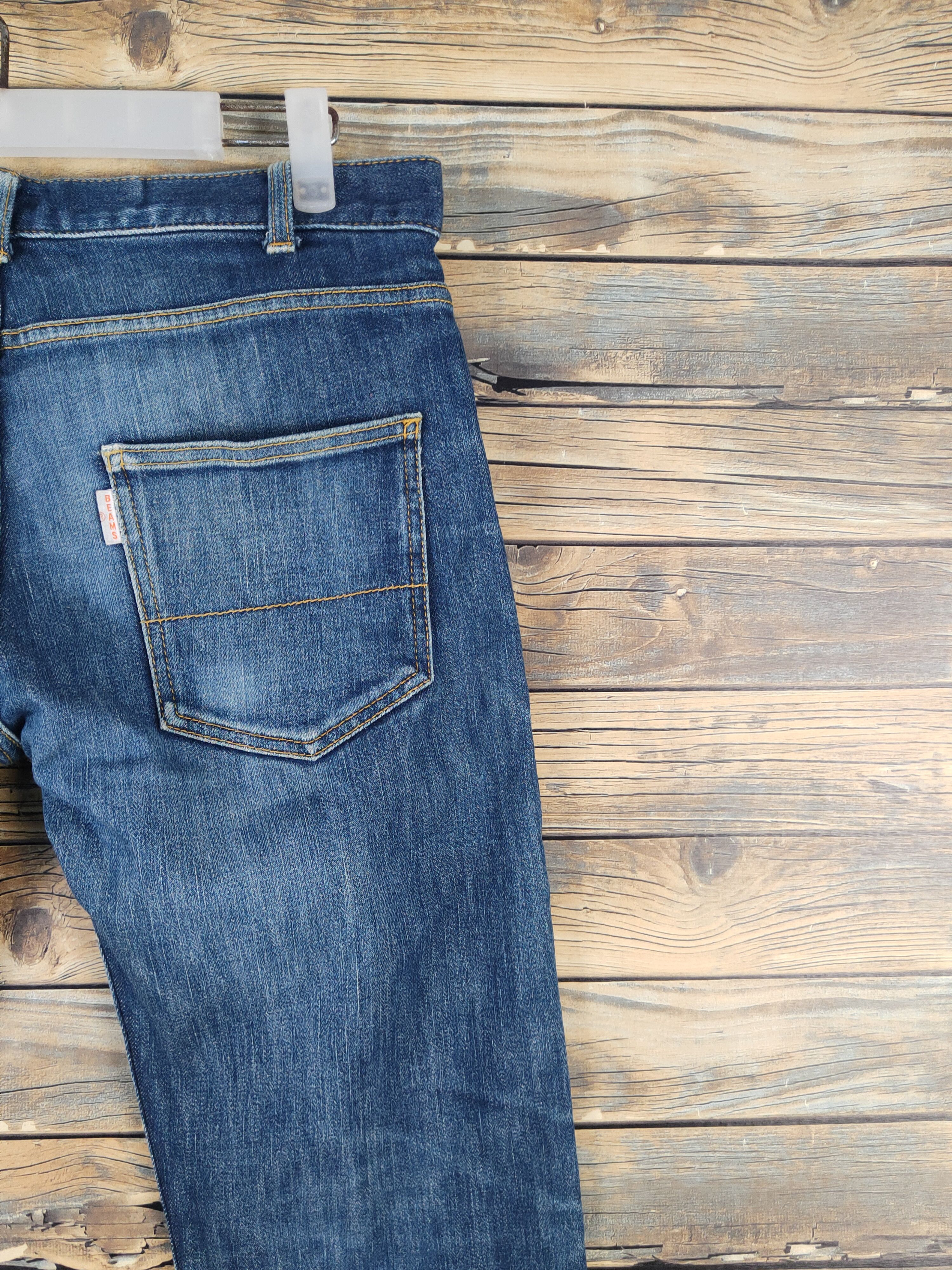 Beams Plus Beams Dark Blue Distressed Ripped denim Jeans #W1985 Size US 32 / EU 48 - 11 Thumbnail