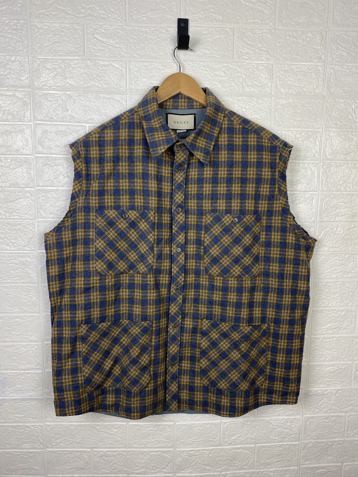 Gucci Gucci Wool Vest - SS20 Yellow & Blue Check - Size 52 Size US L / EU 52-54 / 3 - 1 Thumbnail