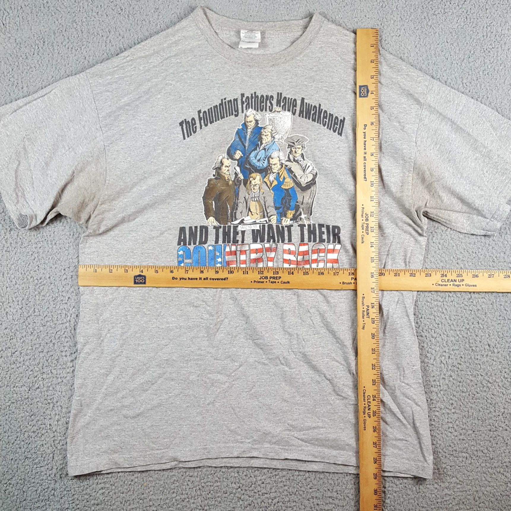 Gildan Founding Fathers USA History Cartoon Men's Size XL Retro President Flag T Shirt Size US XL / EU 56 / 4 - 8 Thumbnail