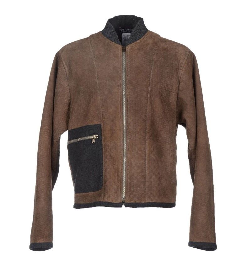 Dolce & Gabbana Elegant Leather & Wool Blend Men's Jacket Size US S / EU 44-46 / 1 - 1 Thumbnail