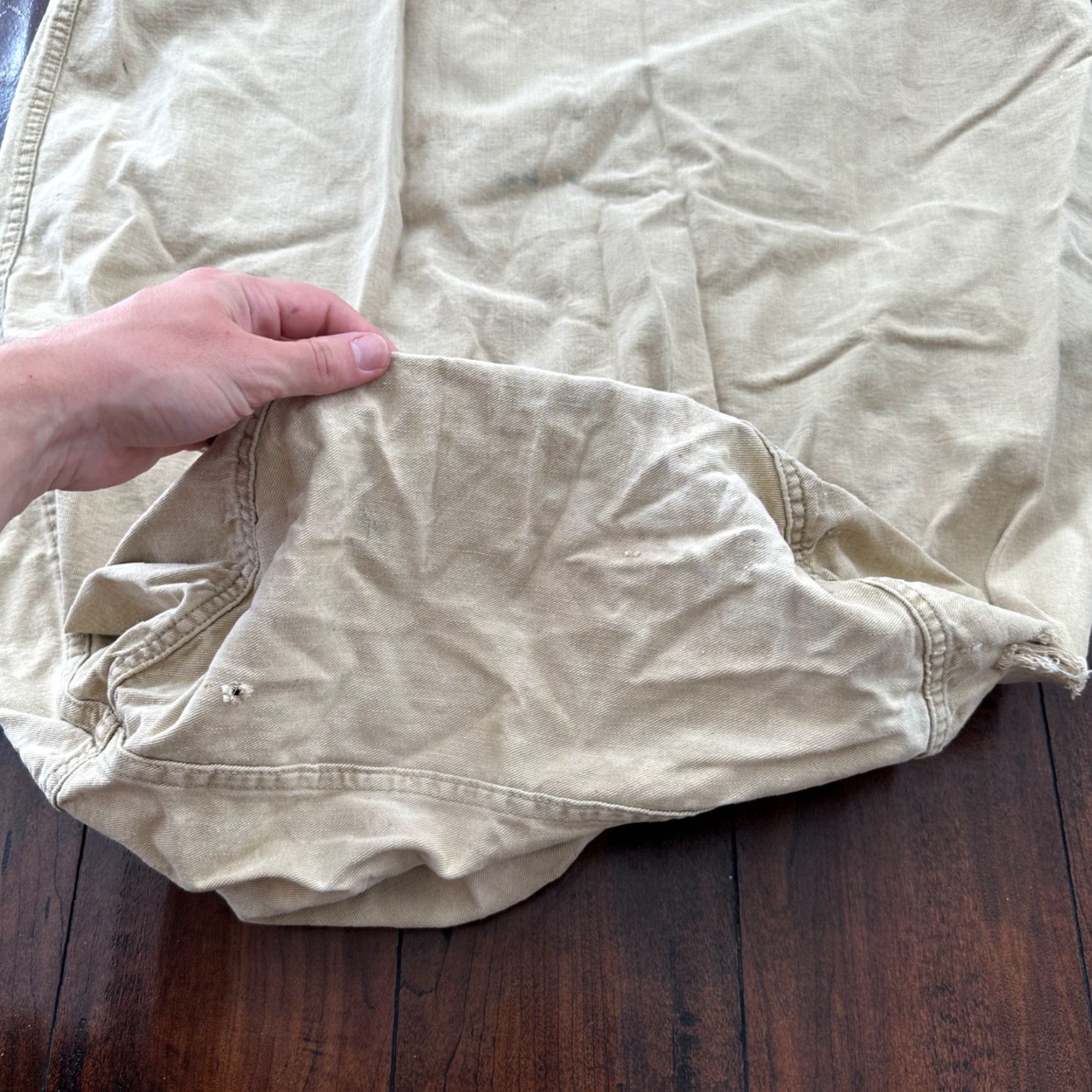 Vintage VINTAGE WWII Military Canvas Garment Laundry Bag 1940s Tan Rare Military Collectible Size ONE SIZE - 3 Thumbnail