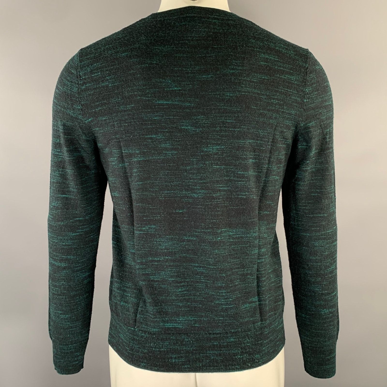 A.P.C. A.P.C. Size M Green Black Melange Wool Ribbed Pullover Size US M / EU 48-50 / 2 - 4 Thumbnail