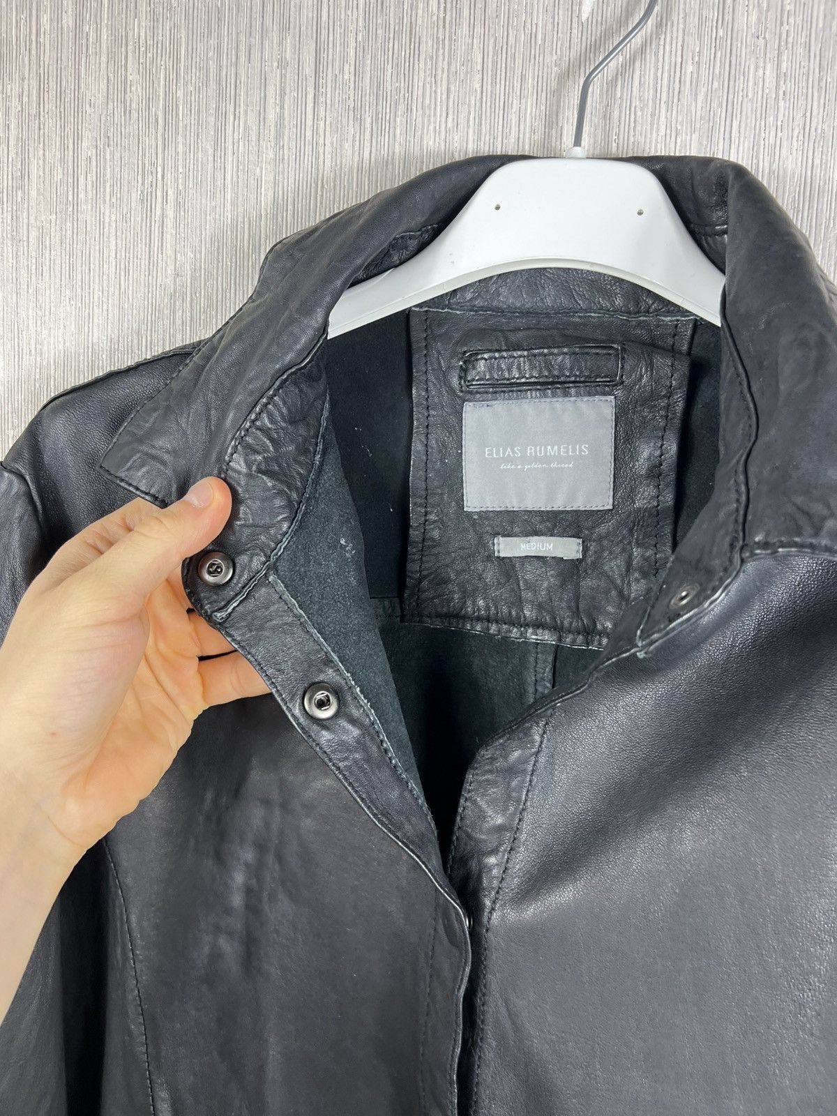 Guidi Elias Rumelis ER TARA black lamb leather button up shirt Size US S / EU 44-46 / 1 - 13 Thumbnail