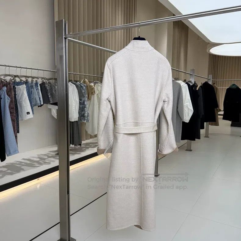 Hermes Hermes Khaki Cashmere Lapel Mid-length Coat Size XXS / US 00 / IT 34 - 2 Thumbnail