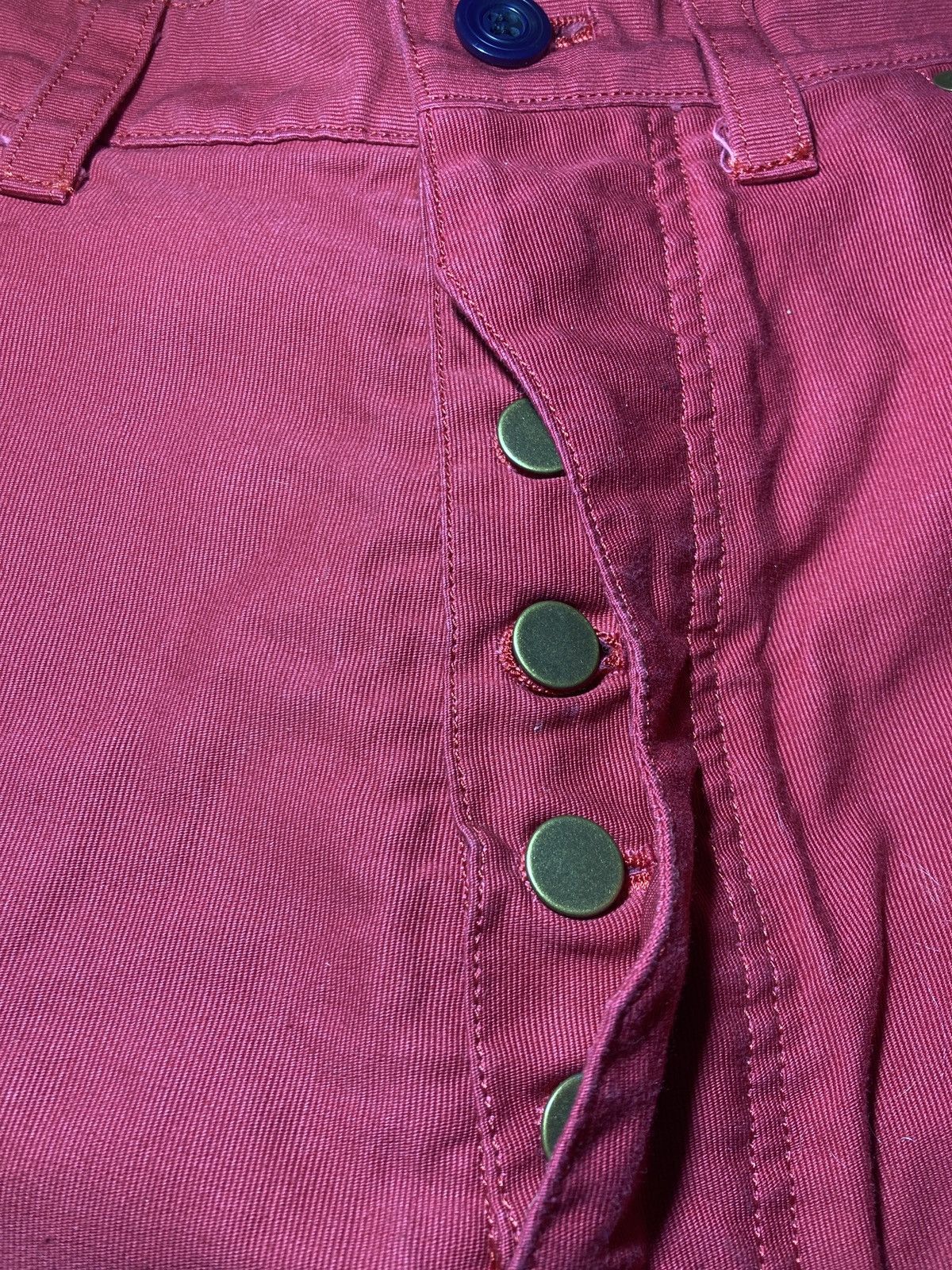 Japanese Brand 90s Milkboy Multi Pocket Parasite Shorts Red Cargo Vintage Size US 31 - 6 Thumbnail