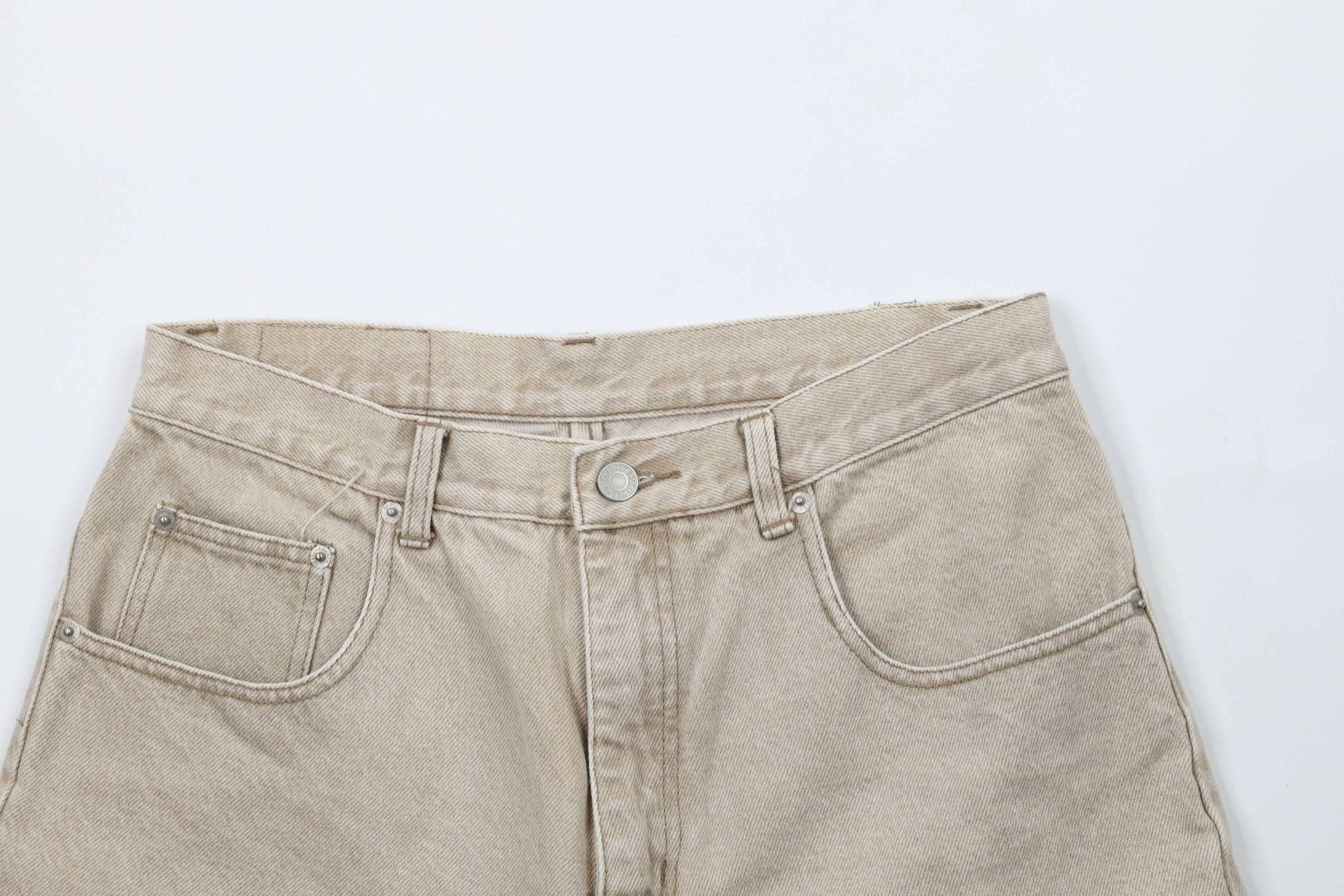 Vintage Vintage 90s Streetwear Knee Denim Jean Shorts Jorts Beige Size US 31 - 2 Thumbnail