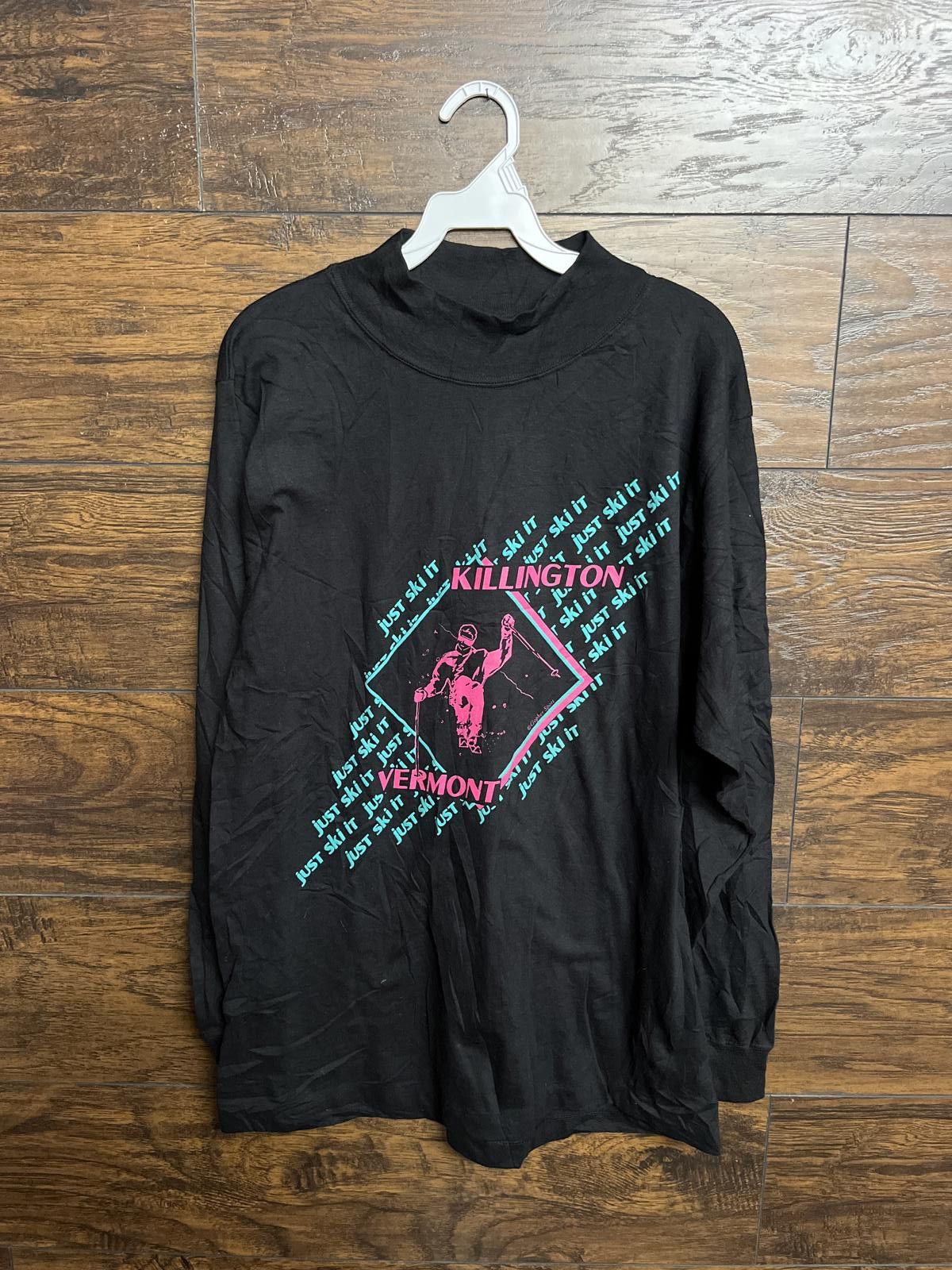 Designer VTG Killington Vermont Just Ski It LS Mock Turtleneck -L Size US L / EU 52-54 / 3 - 1 Thumbnail