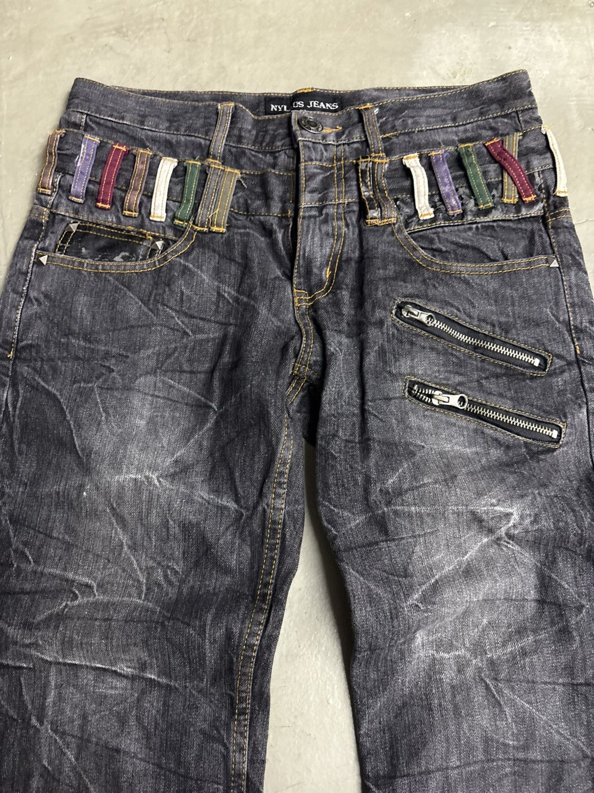 Japanese Brand Nylaus Double Waist Denim Jeans Studded Size US 32 / EU 48 - 11 Thumbnail
