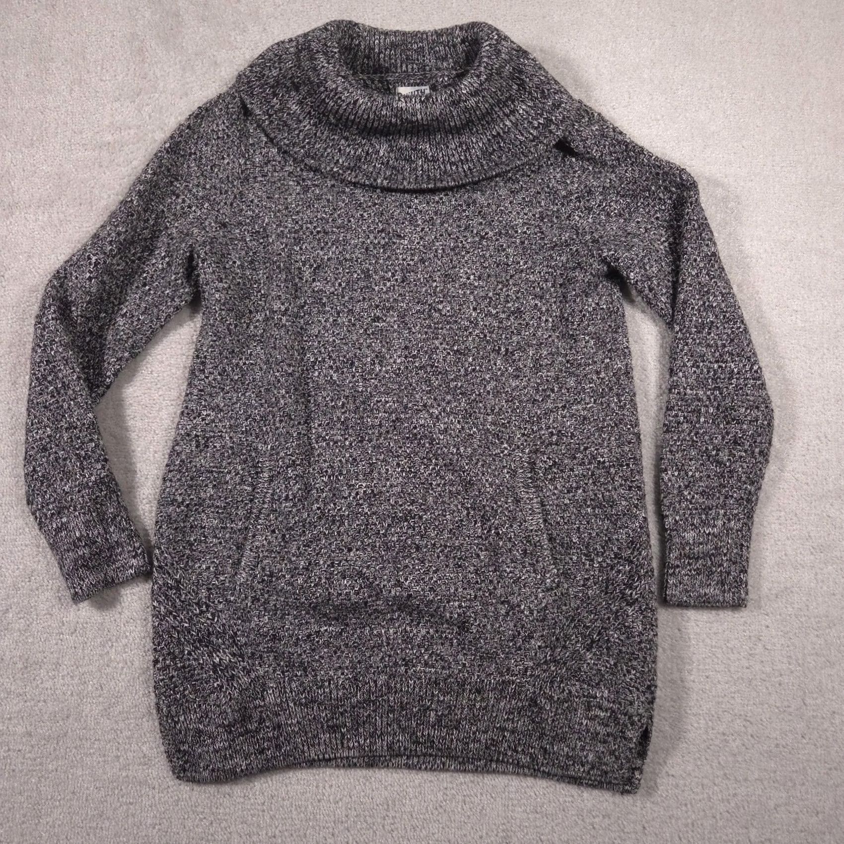 Duluth Trading Company Duluth Trading Co Sweater Tunic Womens M Gray Cowl Neck Pockets Knit Size M / US 6-8 / IT 42-44 - 2 Thumbnail
