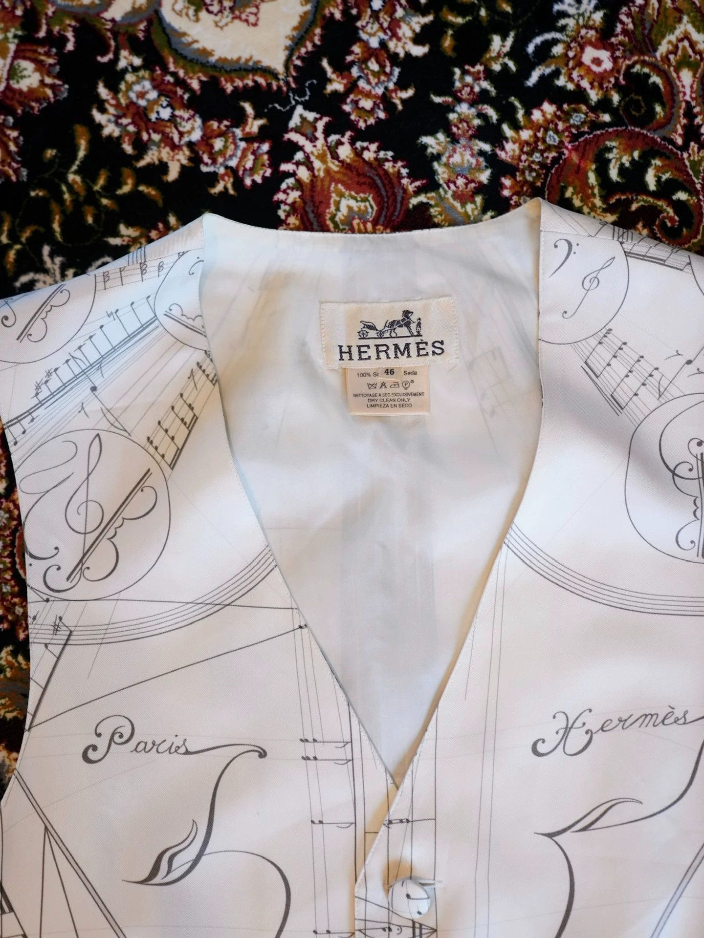 Hermes Hermes Vintage Violin King Silk Print Vest Unisex FR46/XXL Size XL / US 12-14 / IT 48-50 - 6 Thumbnail