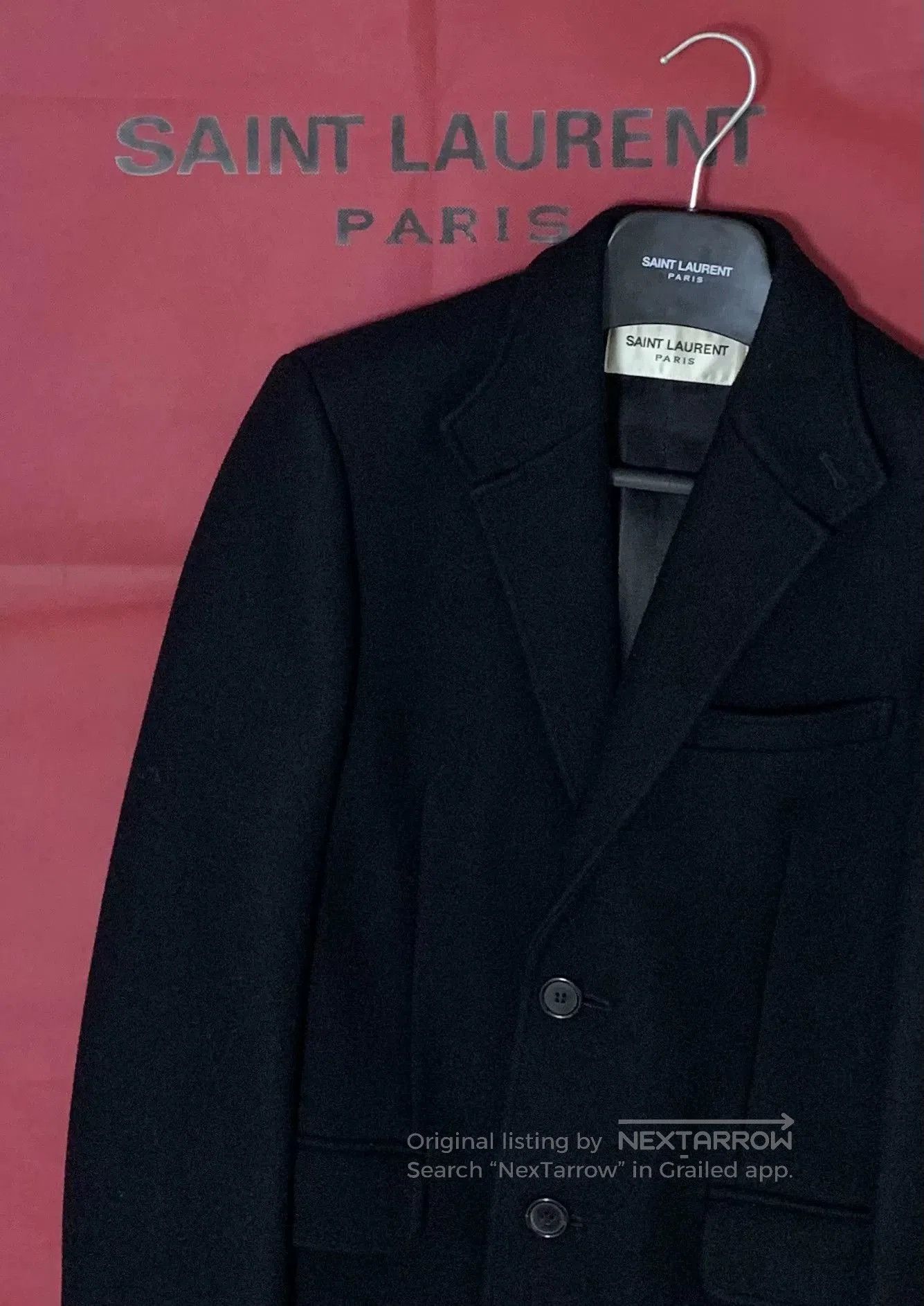 Saint Laurent Paris Saint Laurent Black Leather Chesterfield Coat. Size US S / EU 44-46 / 1 - 7 Thumbnail