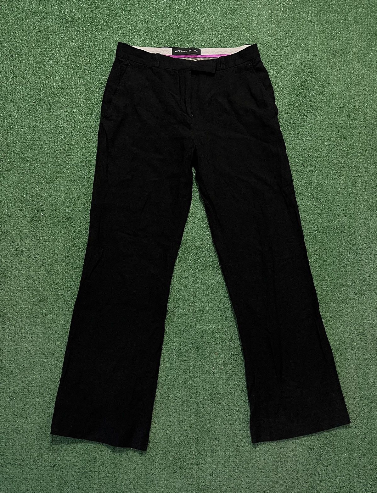Etro Etro Milano Linen Viscose Pants Black Size 27" / US 4 / IT 40 - 1 Thumbnail