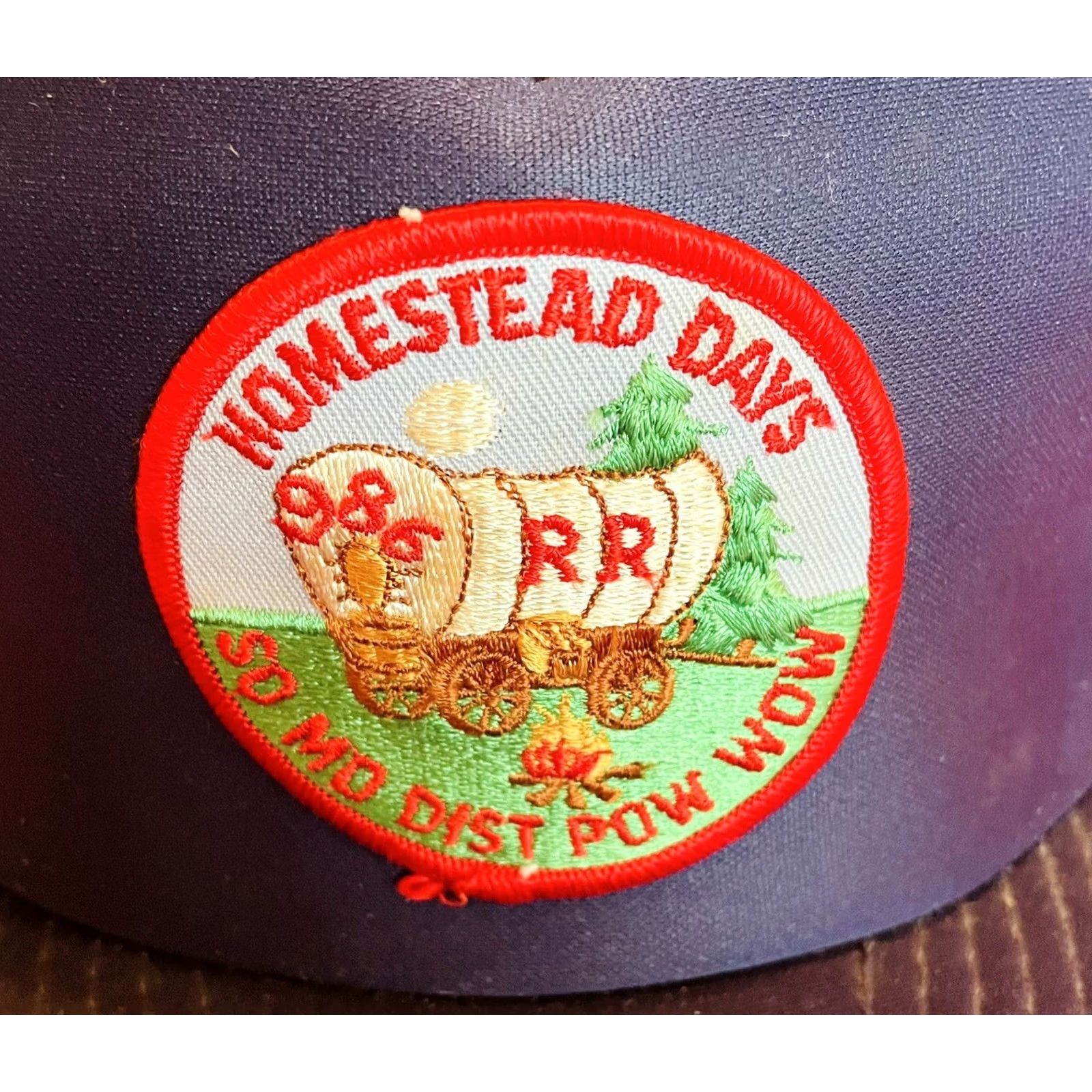 Vintage VINTAGE Snap-Back Men Baseball Cap Adjustable Blue Homestead Days 1986 Pow Wow Logo Cap Mens Size ONE SIZE - 2 Thumbnail