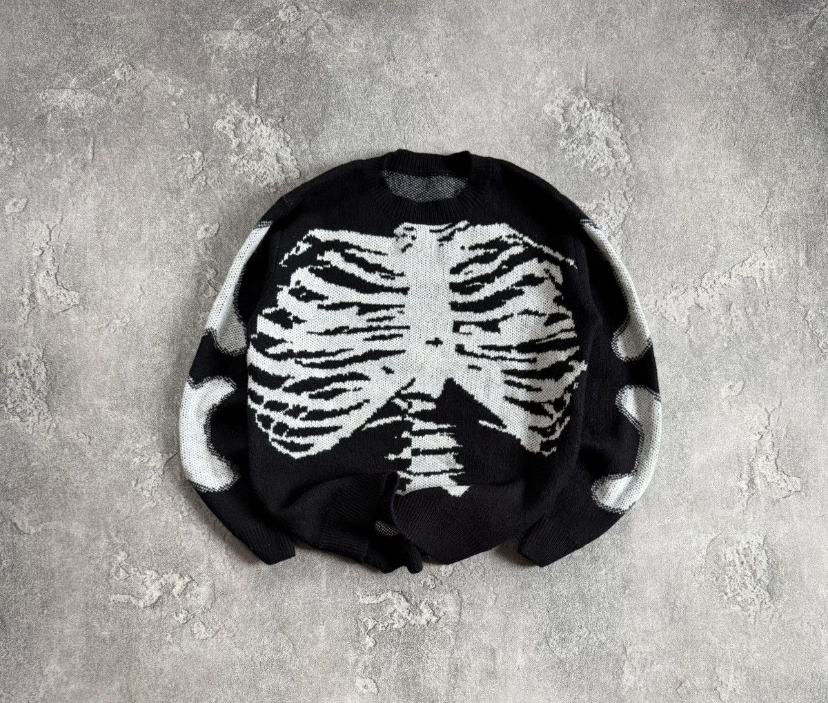 Japanese Brand Skeleton 🩻 💀 rentgen bones 🦴 sweater jumper pullover y2k Size US M / EU 48-50 / 2 - 1 Thumbnail