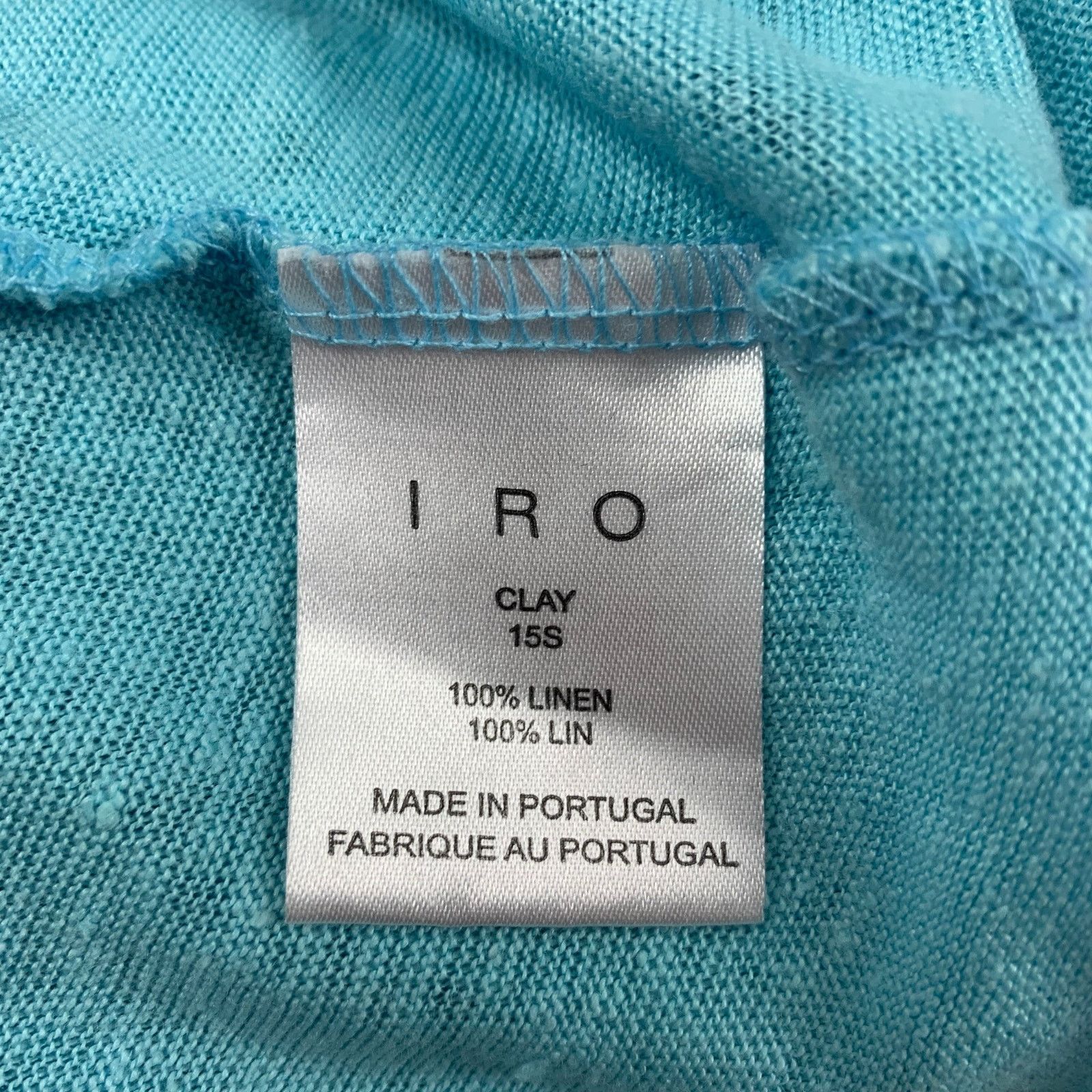 Iro IRO Size S Clay Blue Aqua Distressed Linen Crew Neck T-shirt Size US S / EU 44-46 / 1 - 5 Thumbnail