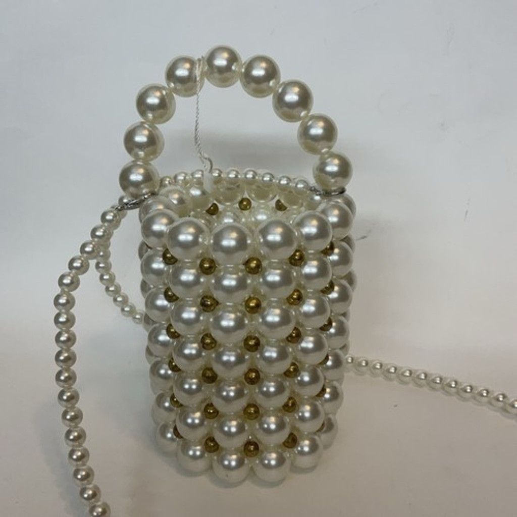 The Unbranded Brand NWOT Faux Pearls Beaded Basket Crossbody Evening Purse Bag Size ONE SIZE - 6 Thumbnail