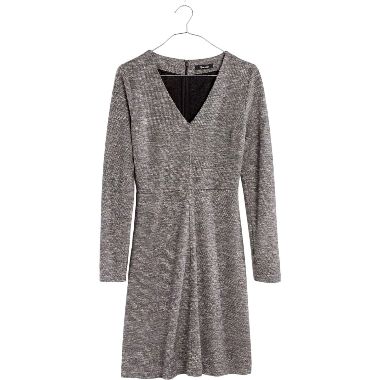 Madewell Madewell Bridgewalk V-Neck Mini Gray Dress Women's Size 10 Size L / US 10 / IT 46 - 4 Thumbnail