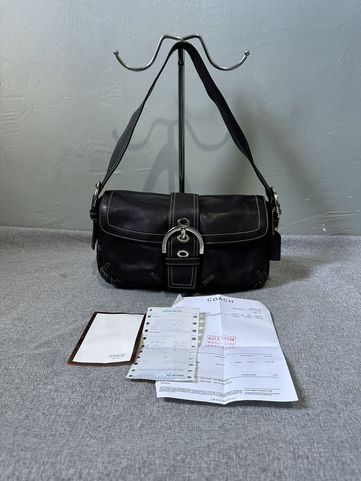 Coach Soho One shoulder Bag Black Coach Soho Leather Black Mini 
