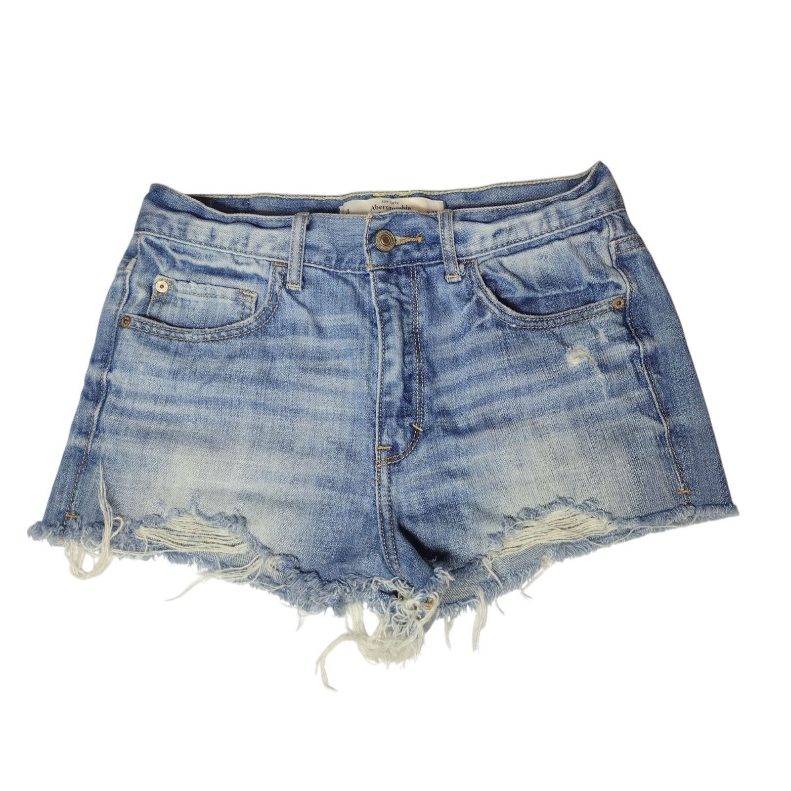 Abercrombie & Fitch Abercrombie Fitch Distressed Low Rise Cut Off Denim Shorts S Size 27" / US 4 / IT 40 - 1 Thumbnail