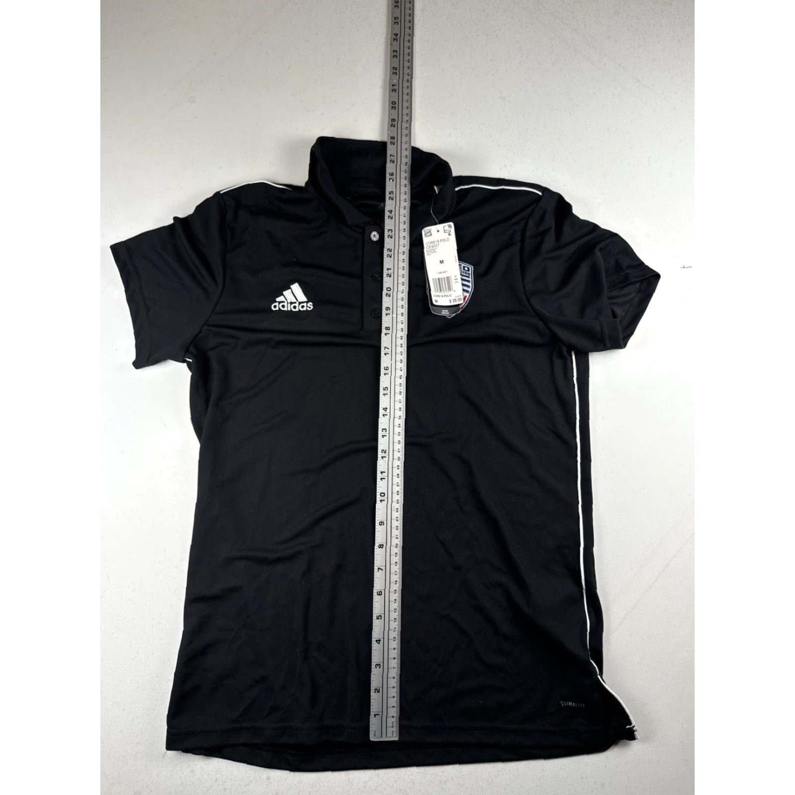 Adidas adidas Shirt Mens XL Black Climalite Soccer Jersey Short Sleeve Crew Neck Moisture Wicking Size US XL / EU 56 / 4 - 6 Thumbnail