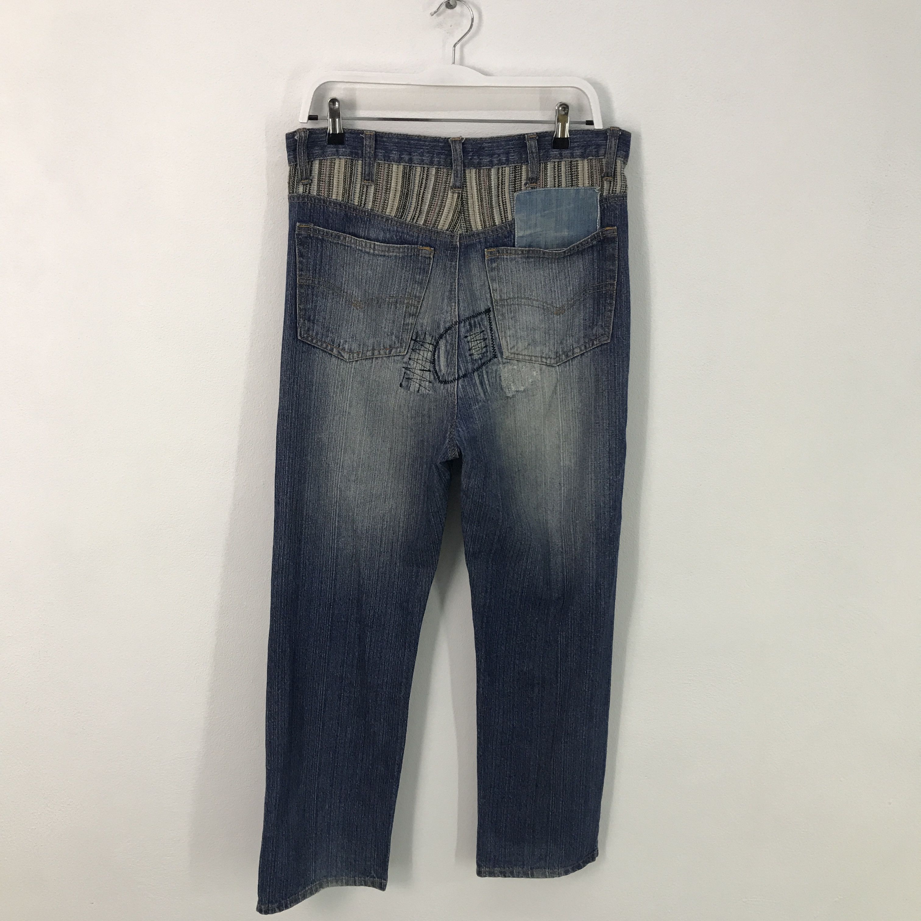 Japanese Brand Rare decomp Japan patchwork design distressed style pants Size US 31 - 4 Thumbnail