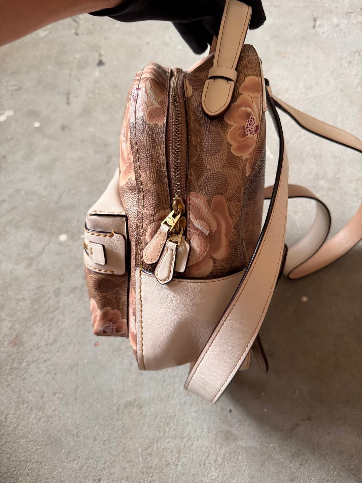 Coach Coach Signature Rose Backpack Brown/White Size ONE SIZE - 9 Thumbnail