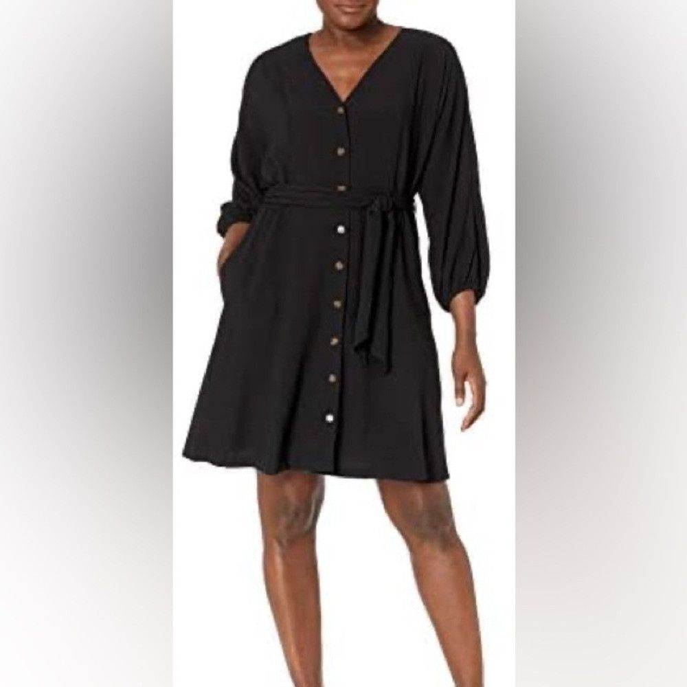 Anthropologie Anthropologie Button Detail Wrap Front Dress Green Large Size L / US 10 / IT 46 - 1 Thumbnail