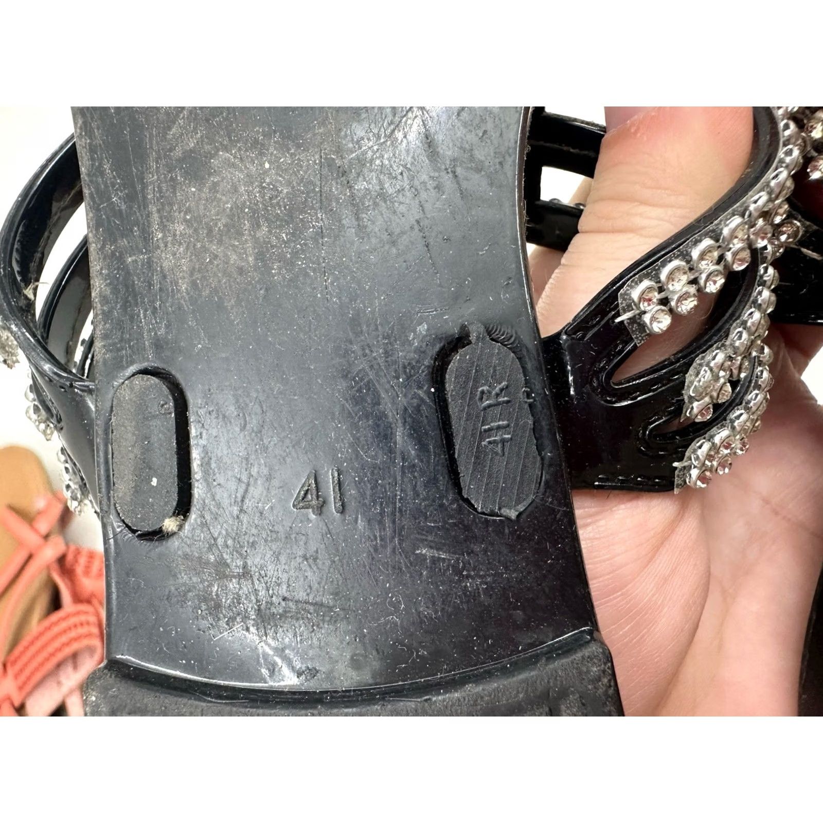 Vintage Qupid Womens Sandals Size 41 Black Gem Embellished Thong Slip On Sandals Size US 11 / IT 41 - 3 Thumbnail