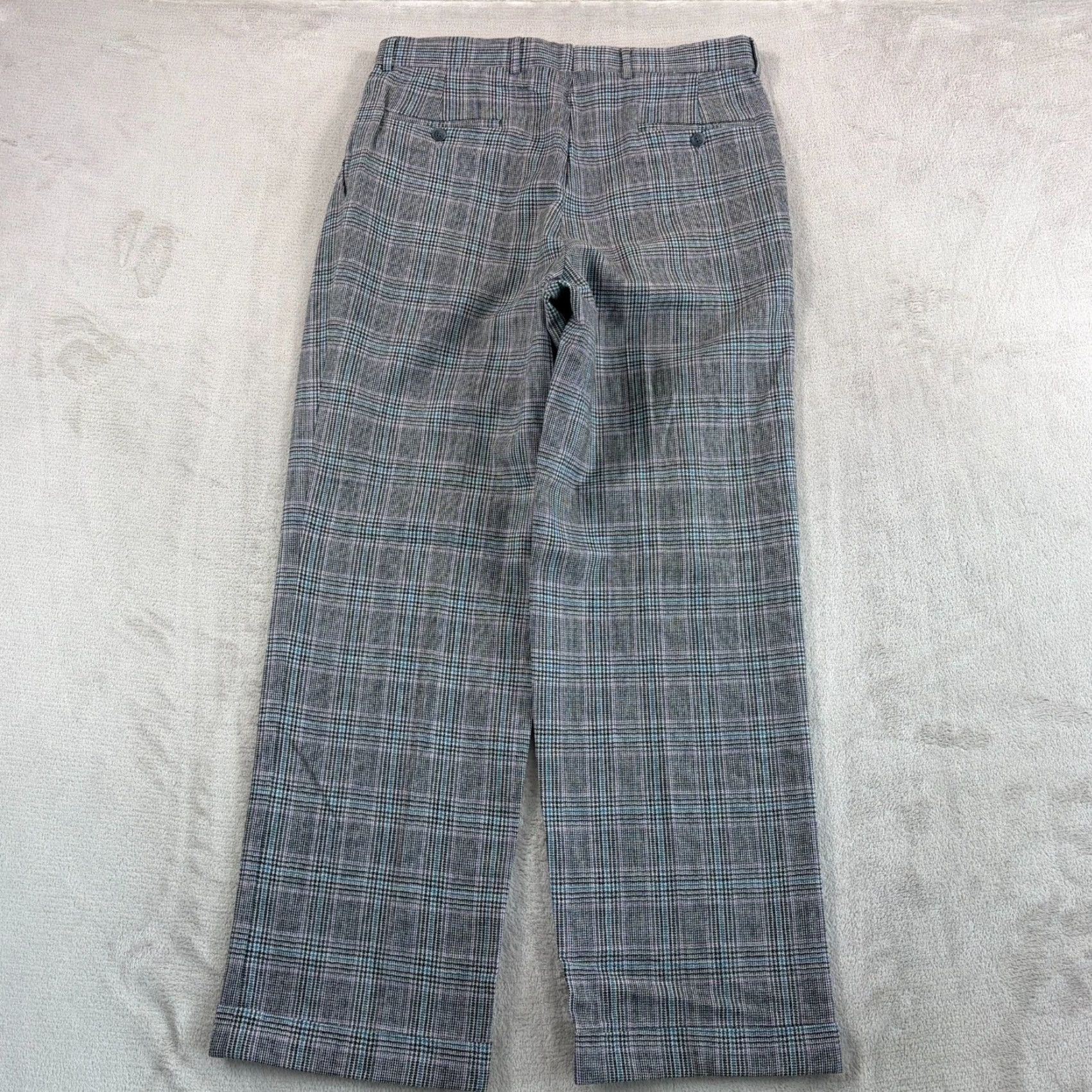 Vintage VINTAGE Cadbury 80s Pleated Cuffed Pants Men 33x31 Grey Glen Check 100% Wool USA Dress Pants with Suspender Buttons Size US 33 - 3 Thumbnail